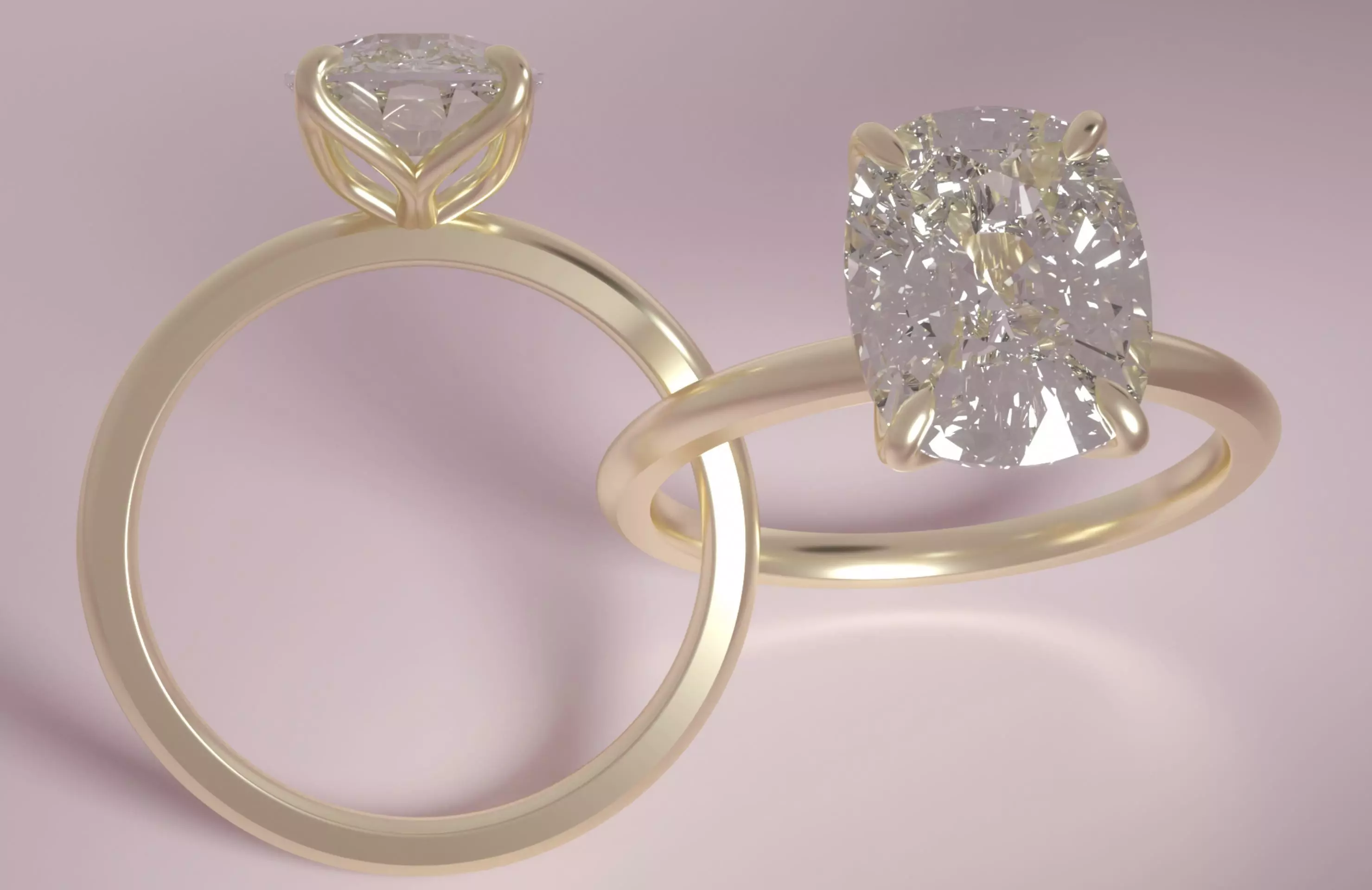 9 x 7 CUSHION Tulip Solitaire FLUSH FIT 3D print model