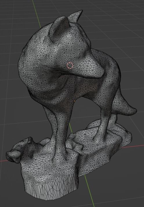 Big Grey Wolf Standing On Rocks Figure Low-poly 3D model_18