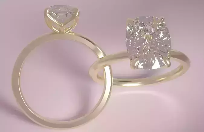 9 x 7 CUSHION Tulip Solitaire FLUSH FIT sizes 4-8