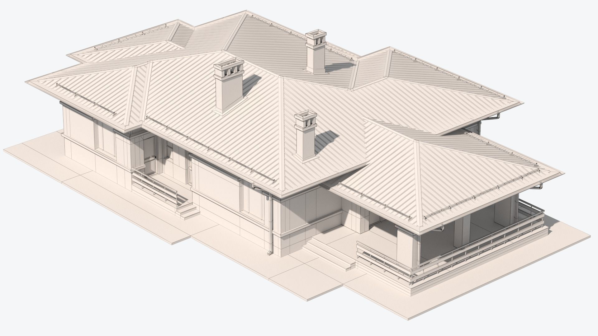 Residential House 13 Low-poly 3D model_21