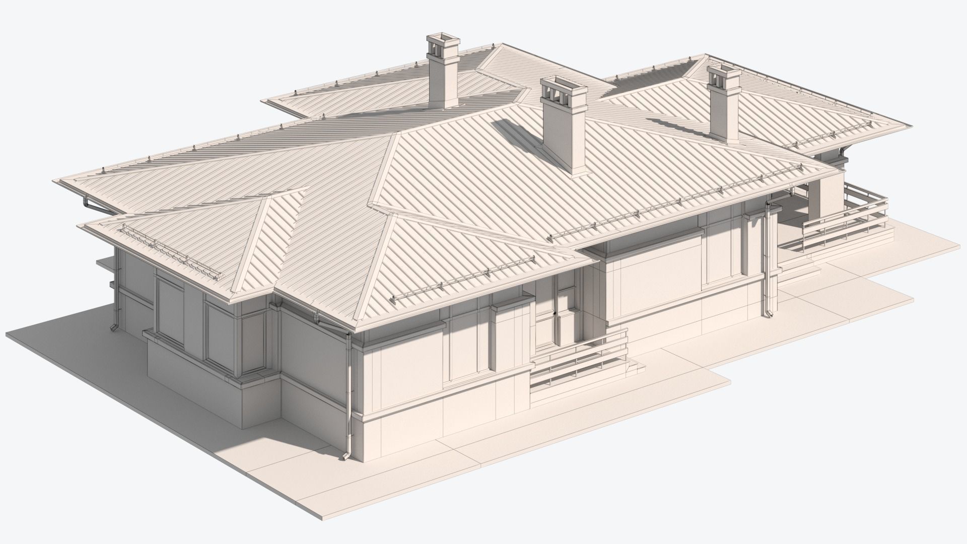 Residential House 13 Low-poly 3D model_24