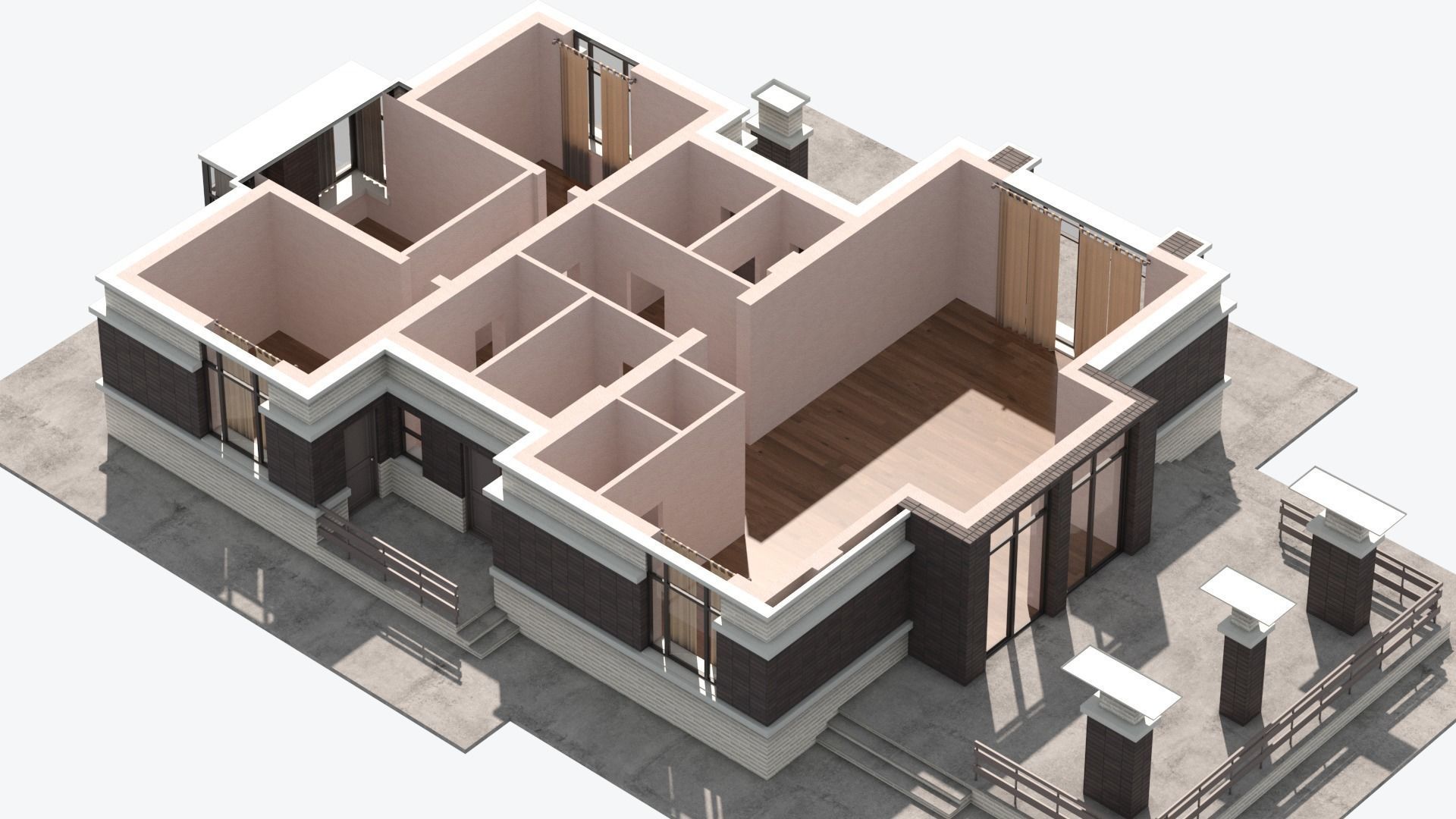 Residential House 13 Low-poly 3D model_16