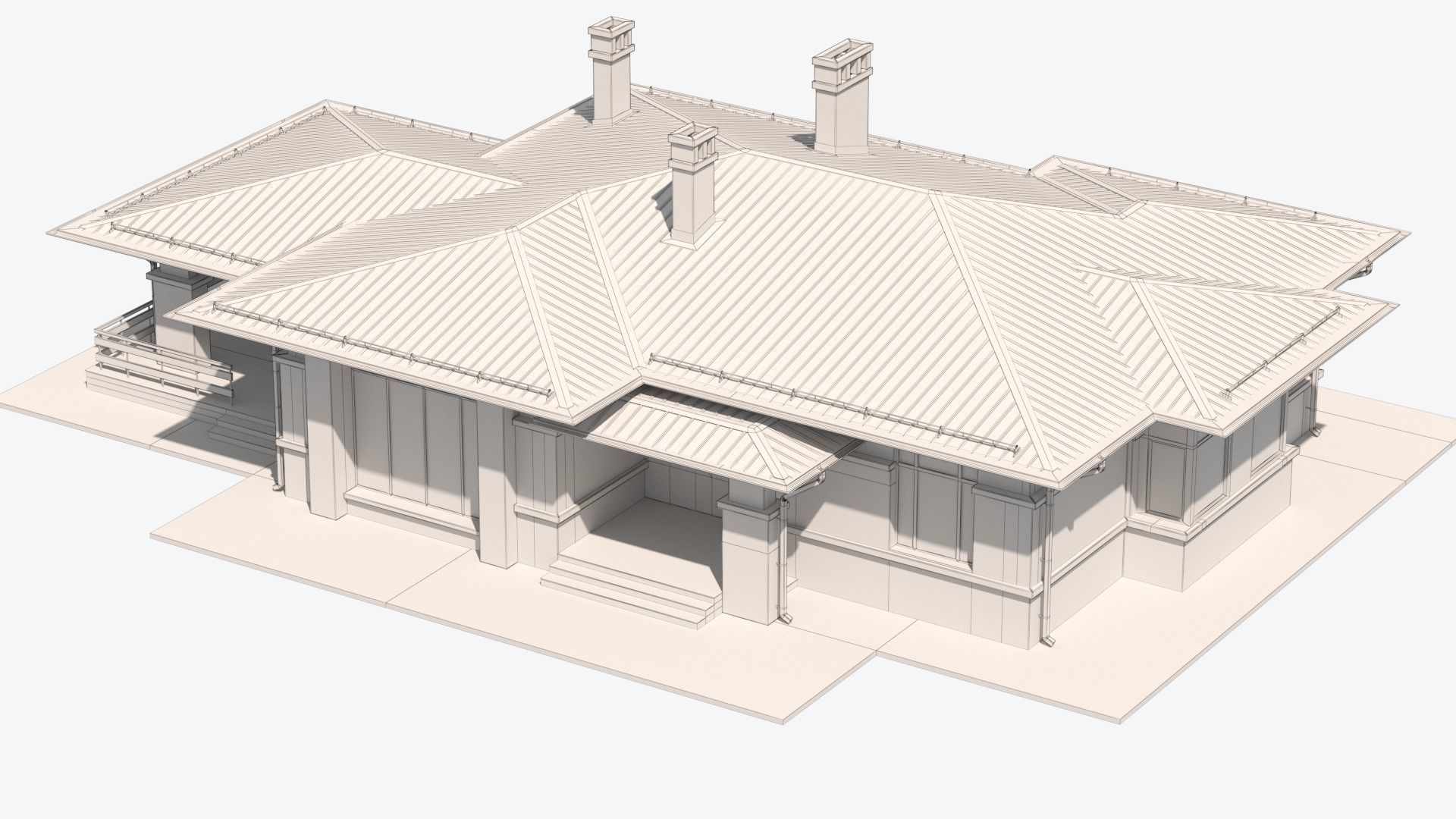 Residential House 13 Low-poly 3D model_22
