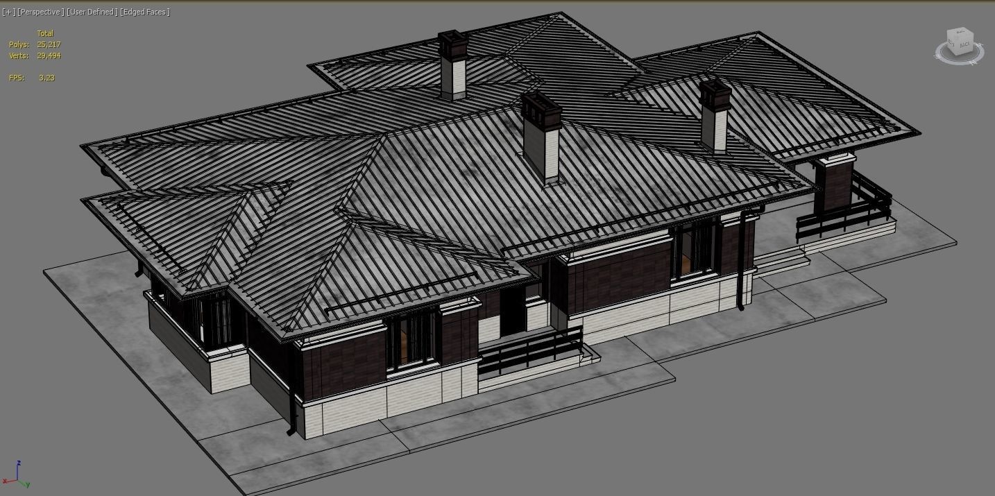 Residential House 13 Low-poly 3D model_26