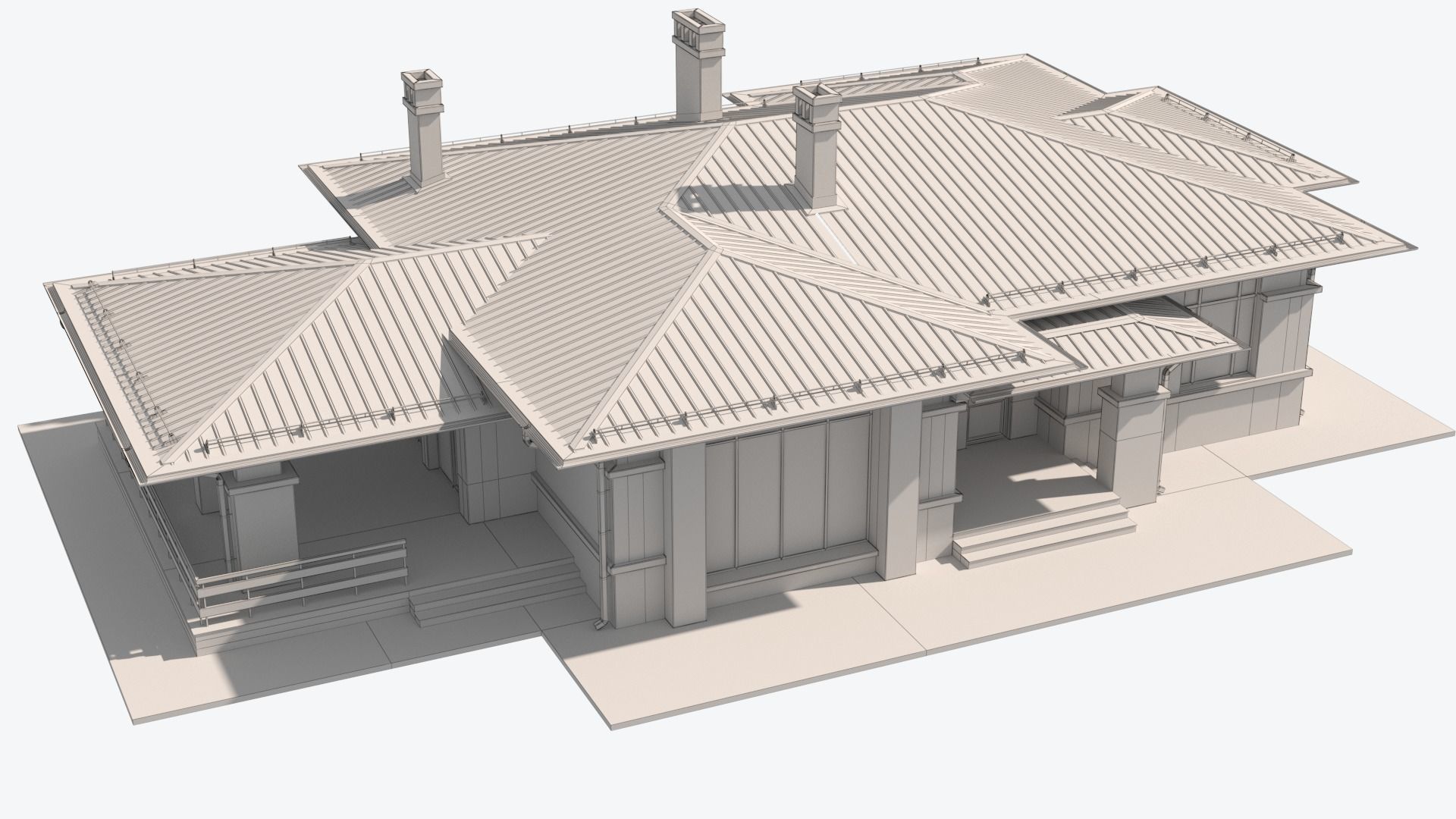 Residential House 13 Low-poly 3D model_23