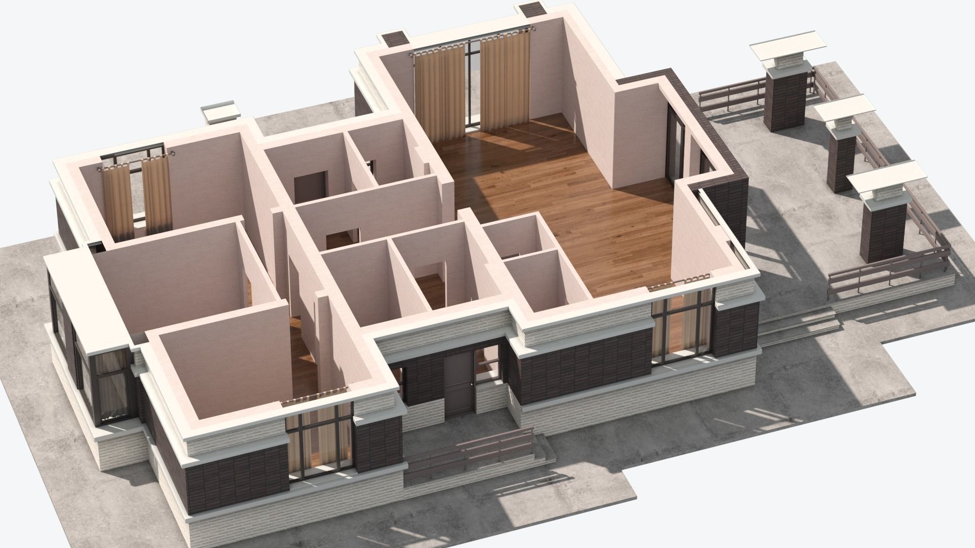 Residential House 13 Low-poly 3D model_15