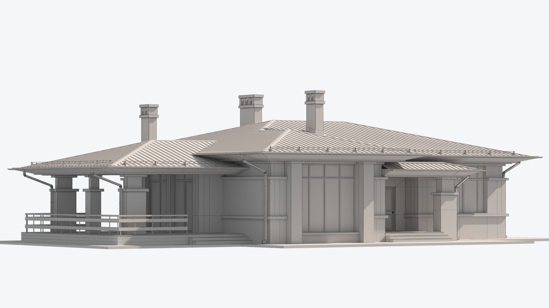 Residential House 13 Low-poly 3D model_17