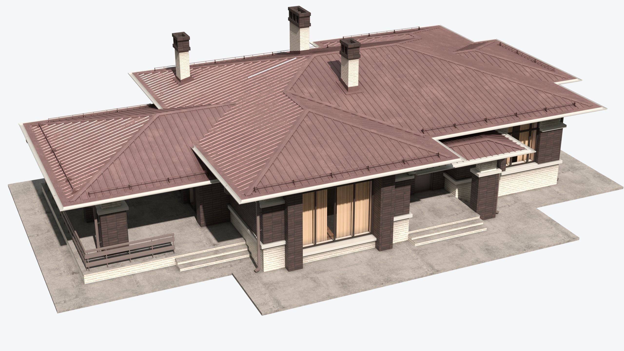 Residential House 13 Low-poly 3D model_7