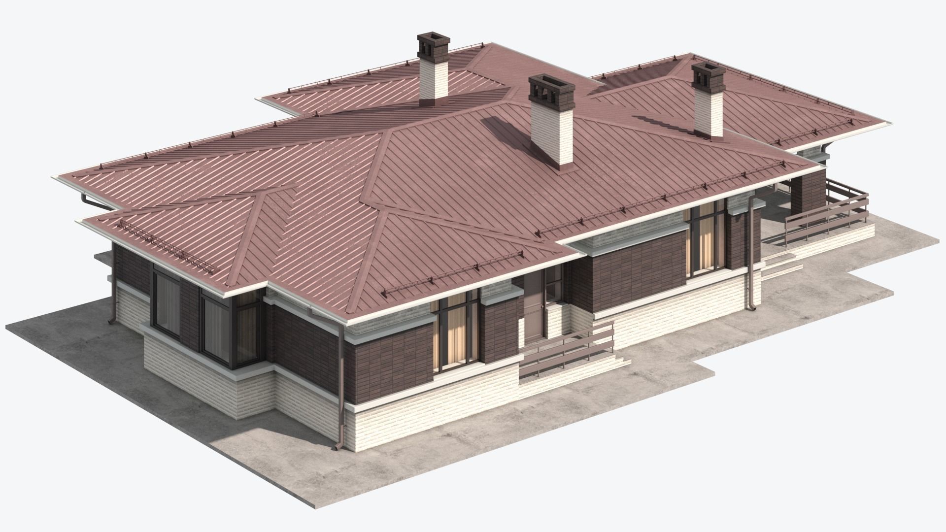 Residential House 13 Low-poly 3D model_9