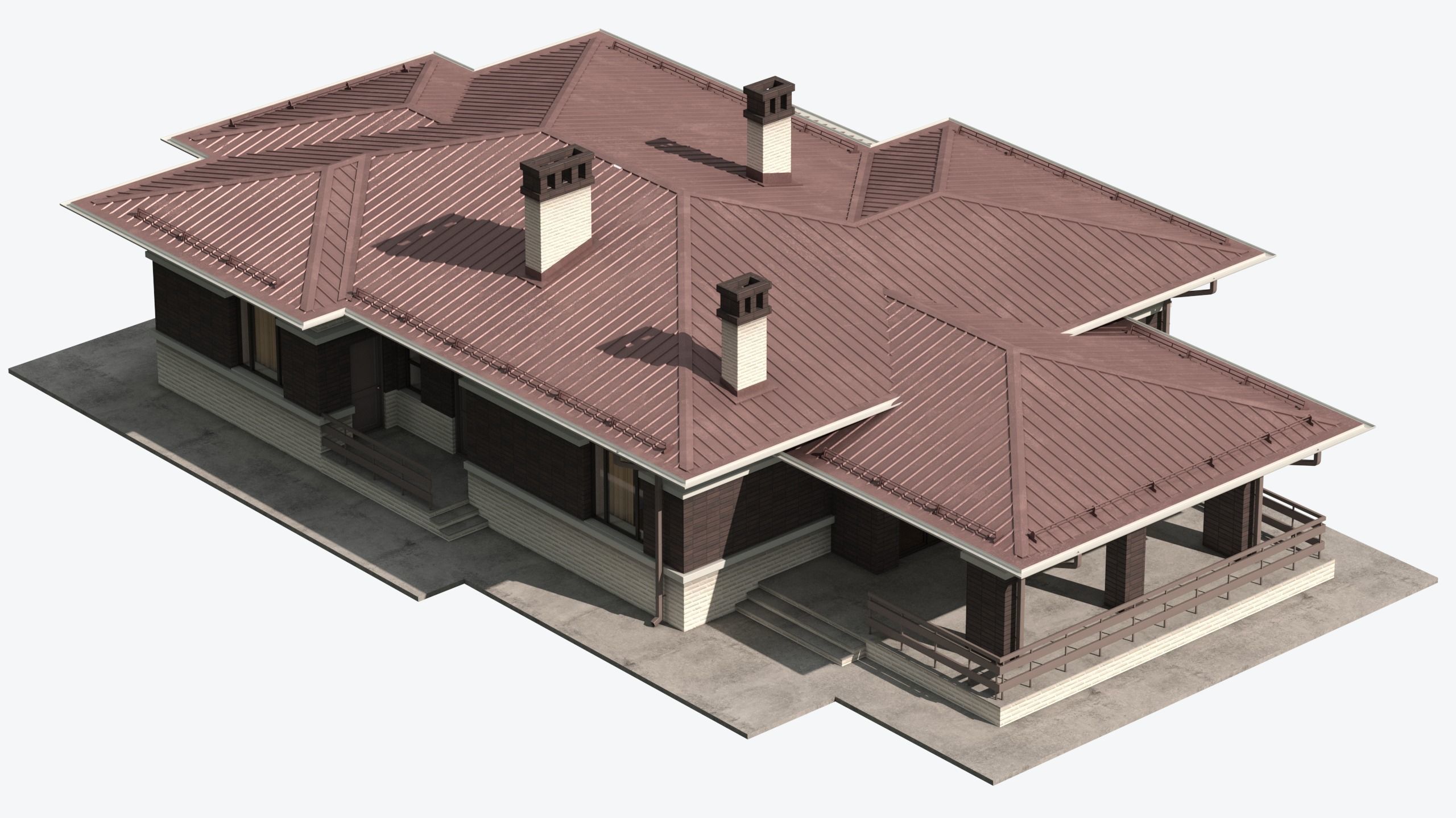 Residential House 13 Low-poly 3D model_6