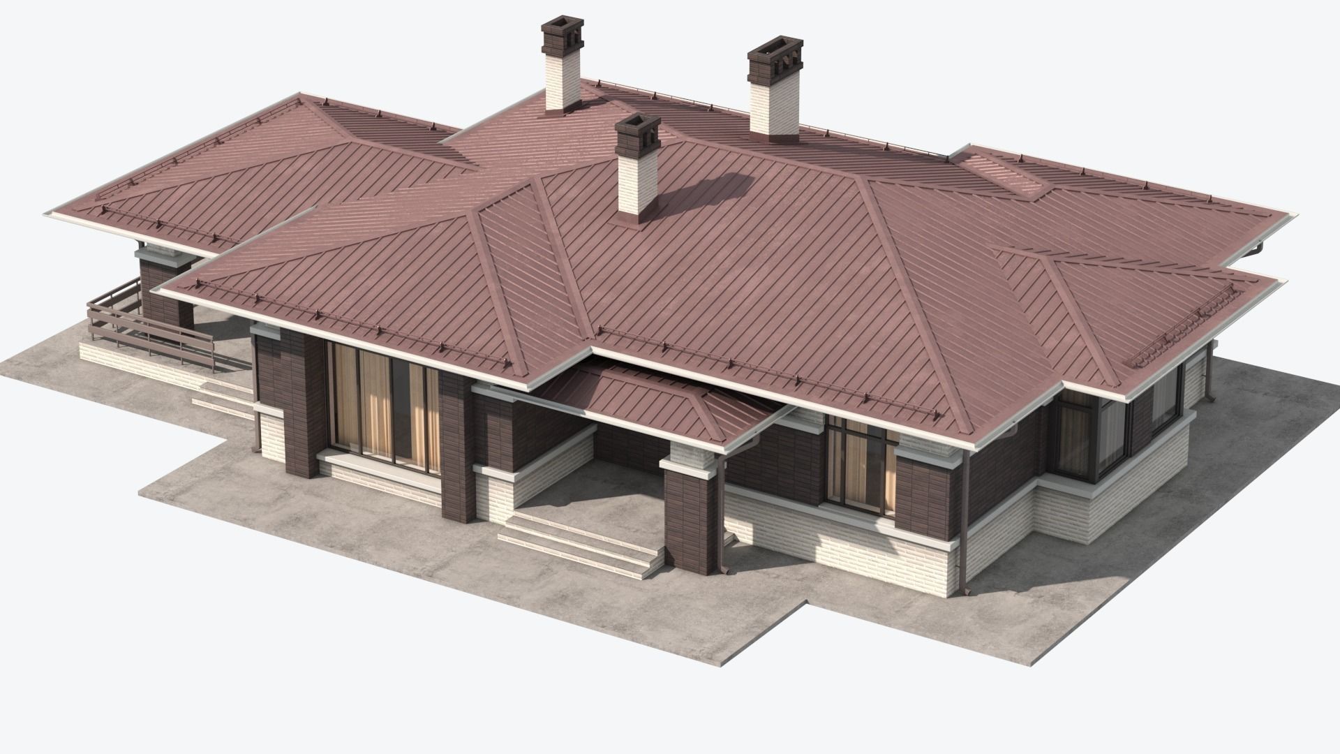 Residential House 13 Low-poly 3D model_8