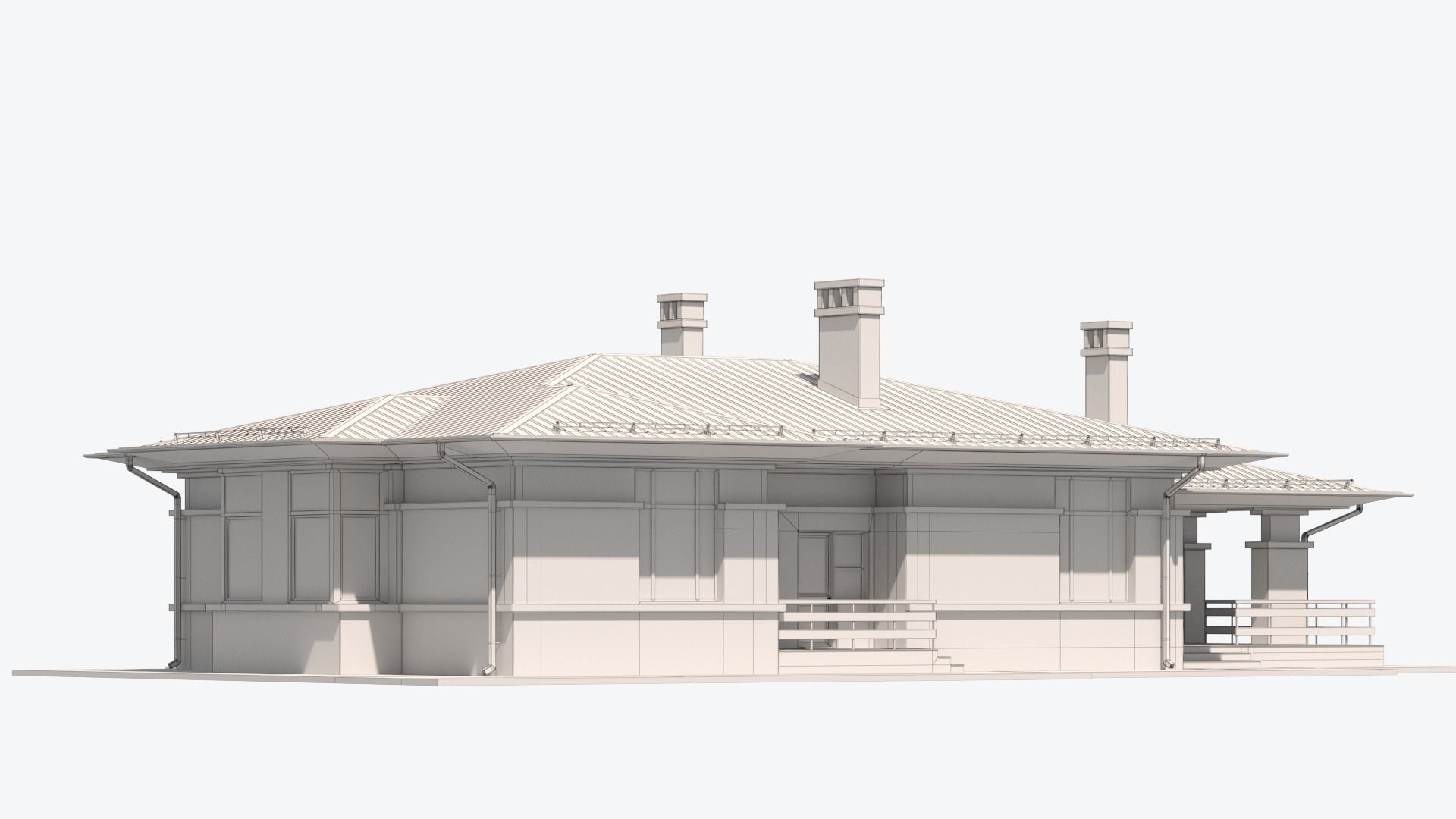 Residential House 13 Low-poly 3D model_20