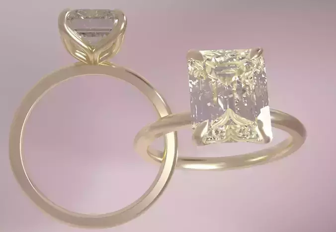 9 x 7 EMERALD Tulip Solitaire FLUSH FIT