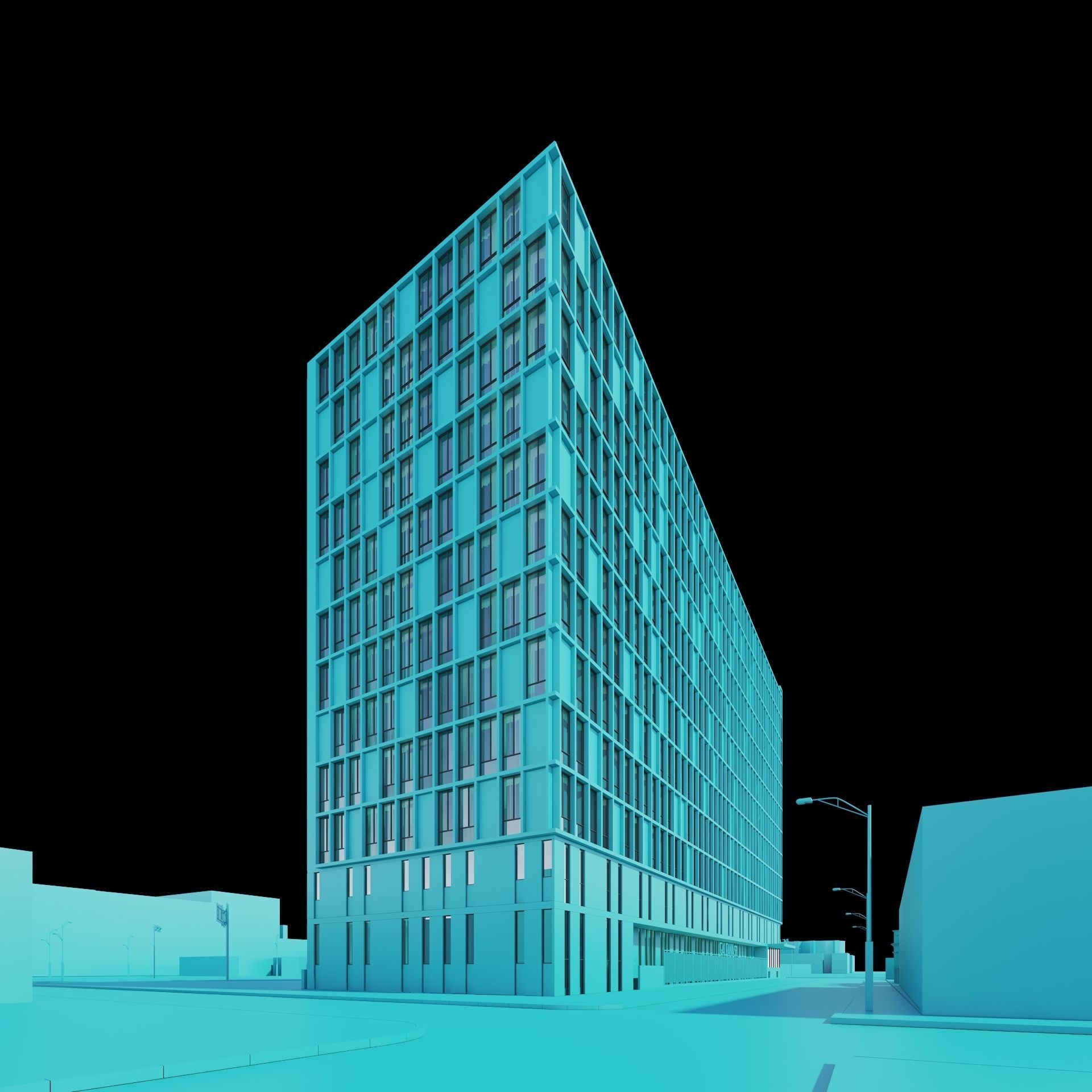 Residential building 3D model_9