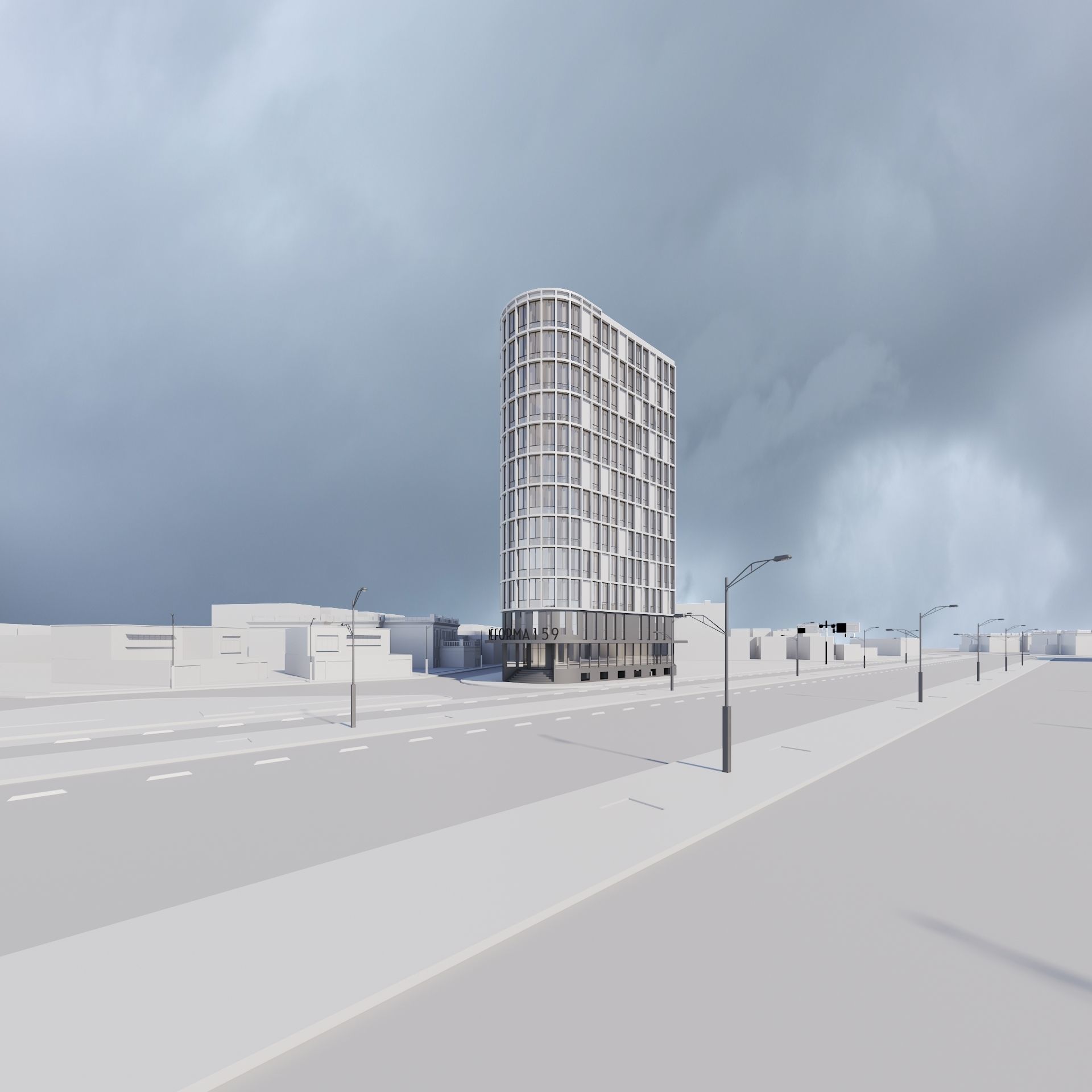 Residential building 3D model_4