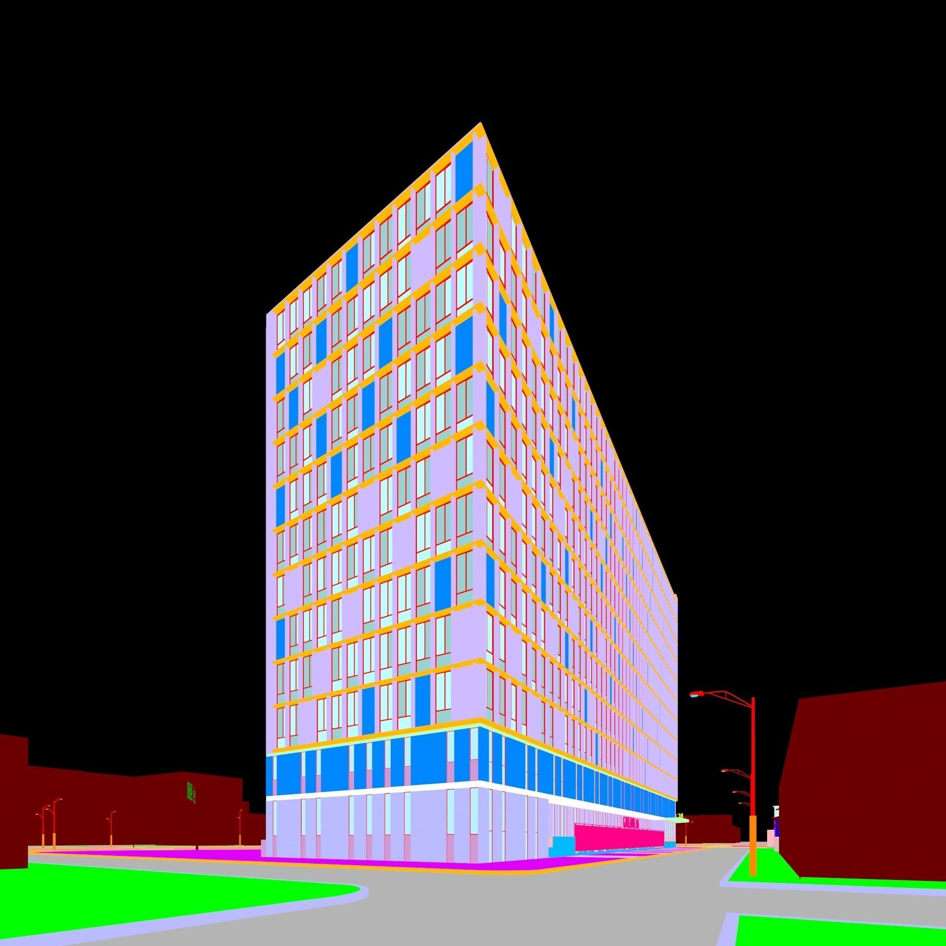 Residential building 3D model_14