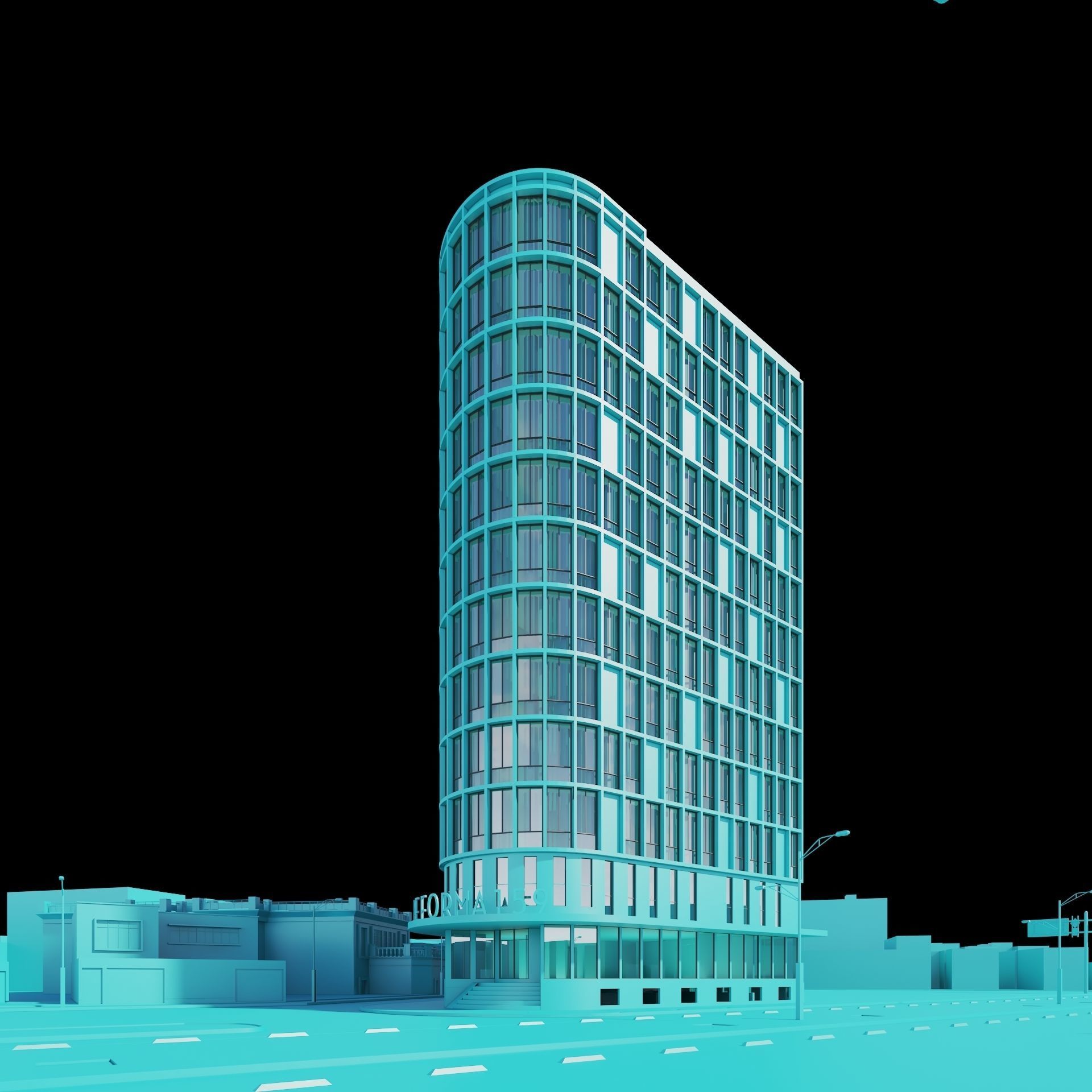 Residential building 3D model_12