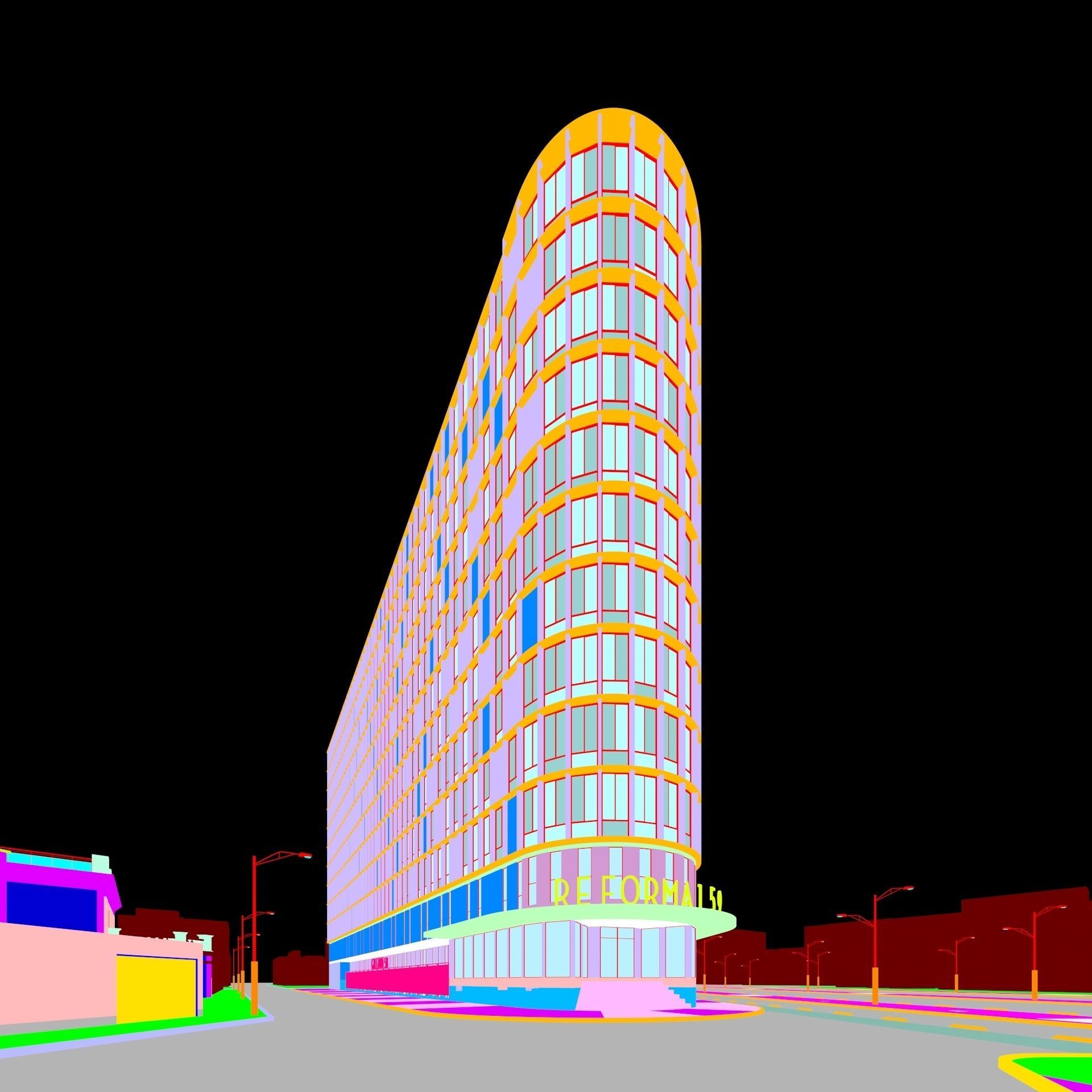 Residential building 3D model_7