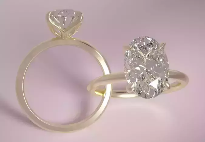 10 x 7 OVAL Tulip Solitaire FLUSH FIT