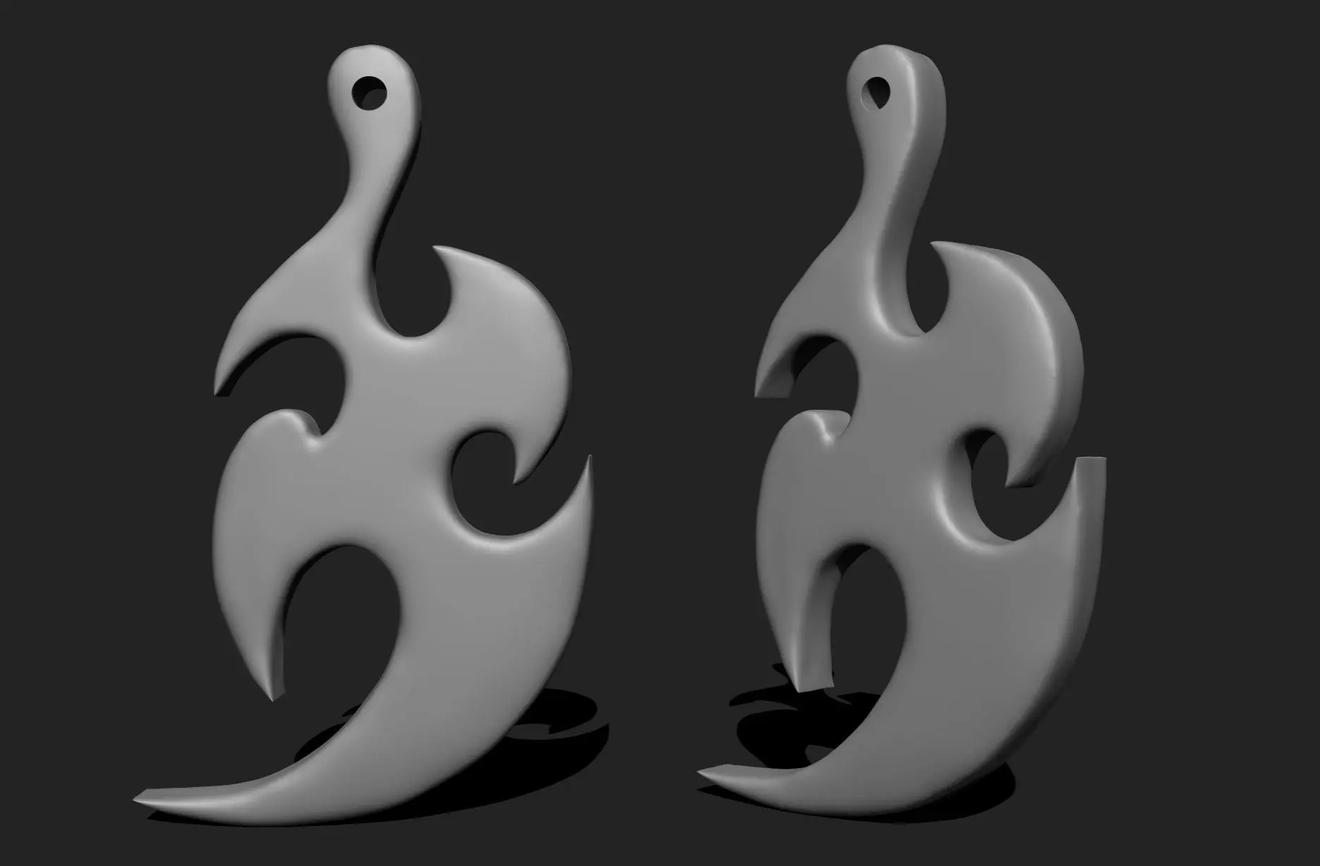 Tribal Shape Chrometype - 3D Print Pendant 3D print model