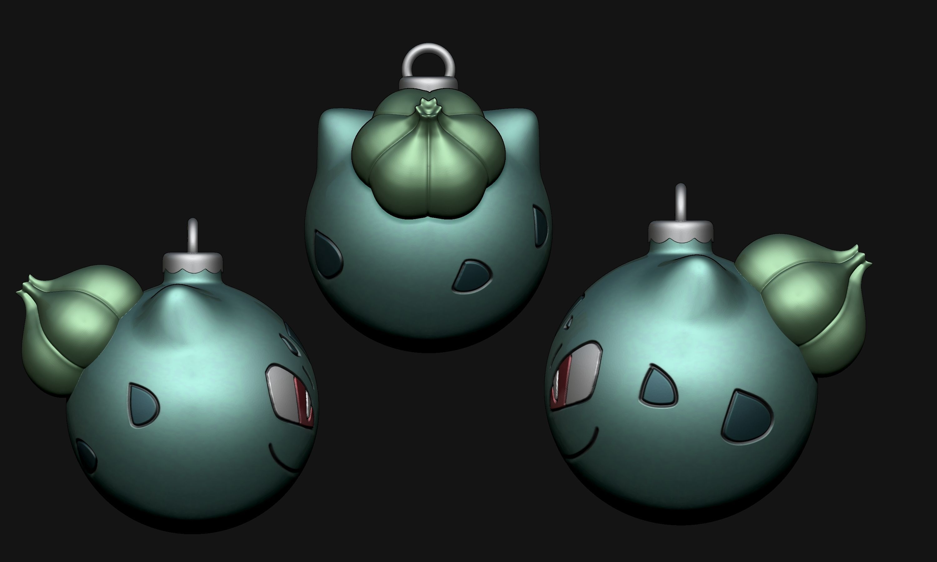 Pokemon - Christmas Ornament Charmander Squirtle and Bulbasaur 3D print model_2