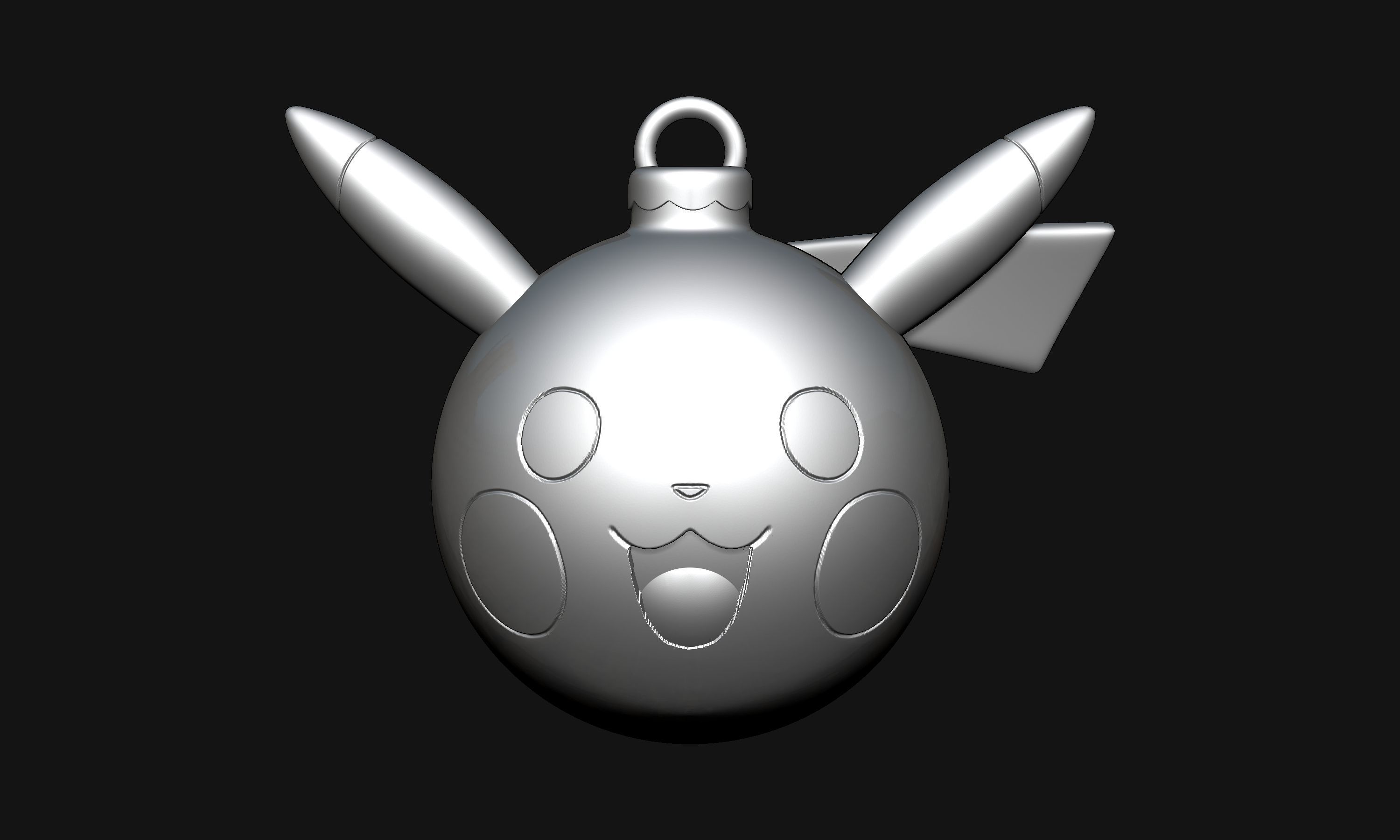 Pokemon - Christmas Ornament Pikachu Free 3D print model_5