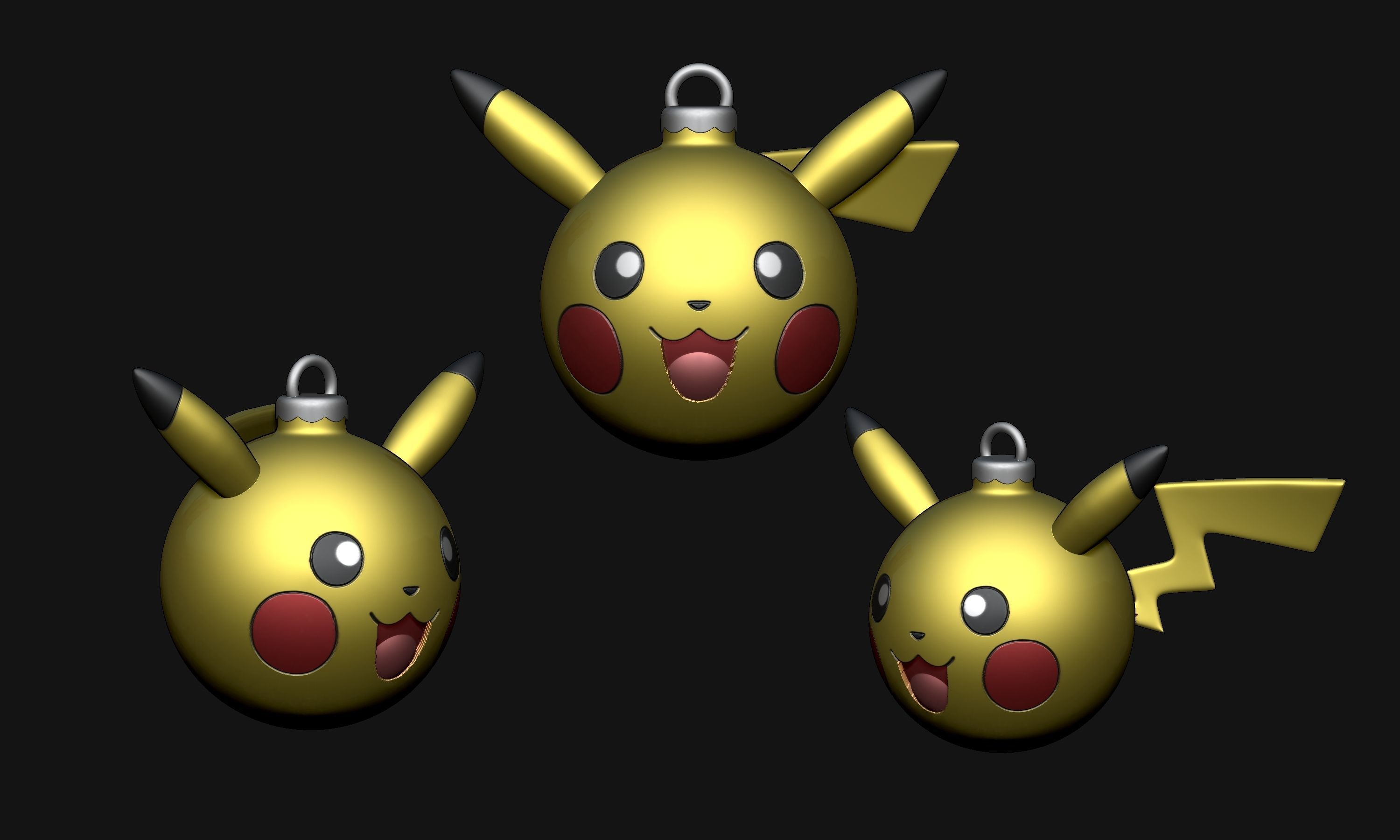 Pokemon - Christmas Ornament Pikachu Free 3D print model_2