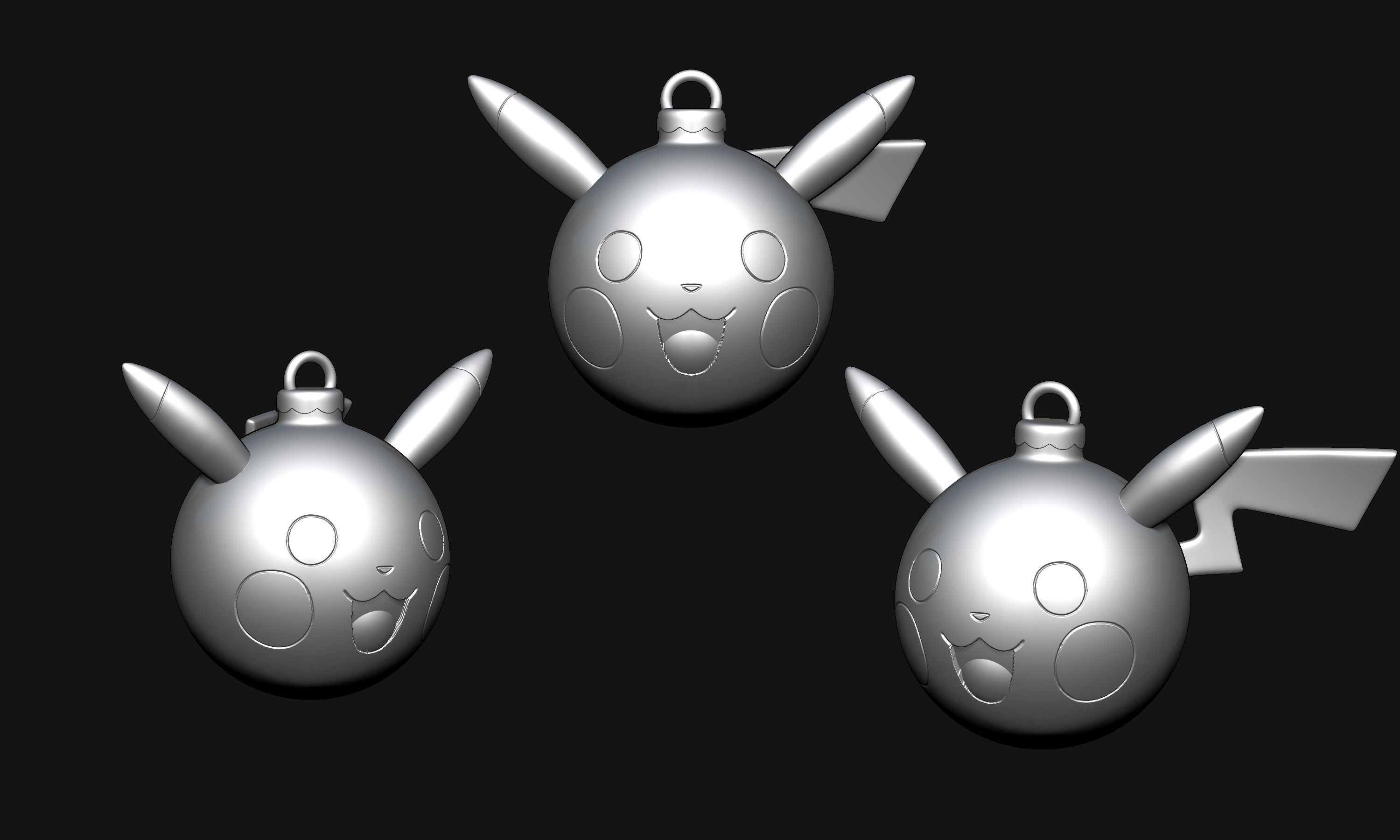 Pokemon - Christmas Ornament Pikachu Free 3D print model_6