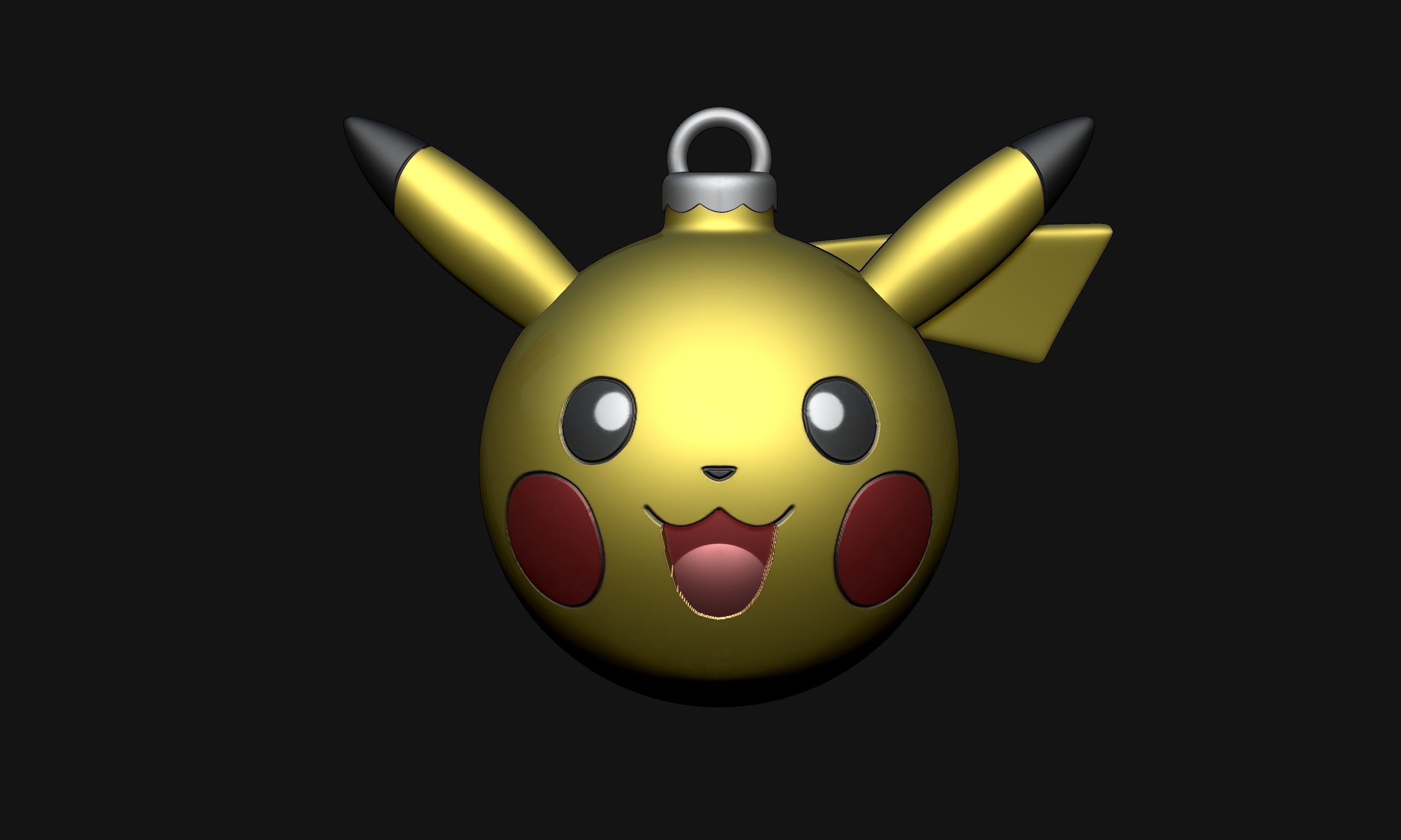Pokemon - Christmas Ornament Pikachu Free 3D print model_1