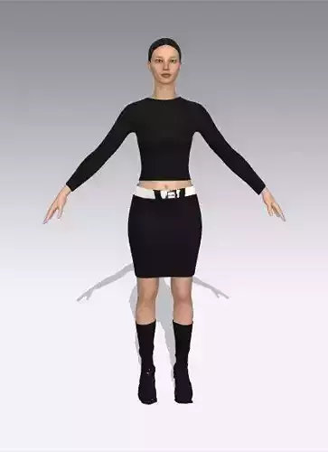  DRESS BLACK MATTE BELT DETAIL  3D model