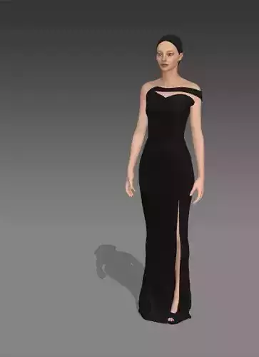 ONE SHOULDER DRESS HEART NECKLINE LONG 