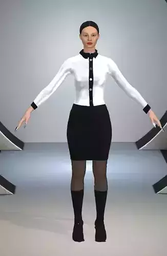 SKIRT BLACK MATTE FABRIC  AND SHIRT