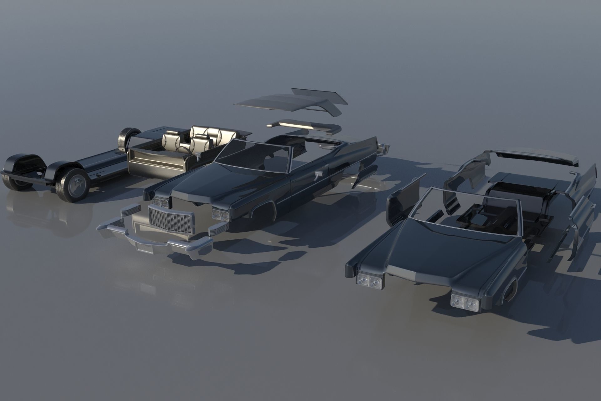 Cadillac Deville Convertible 1970 3D print model_16