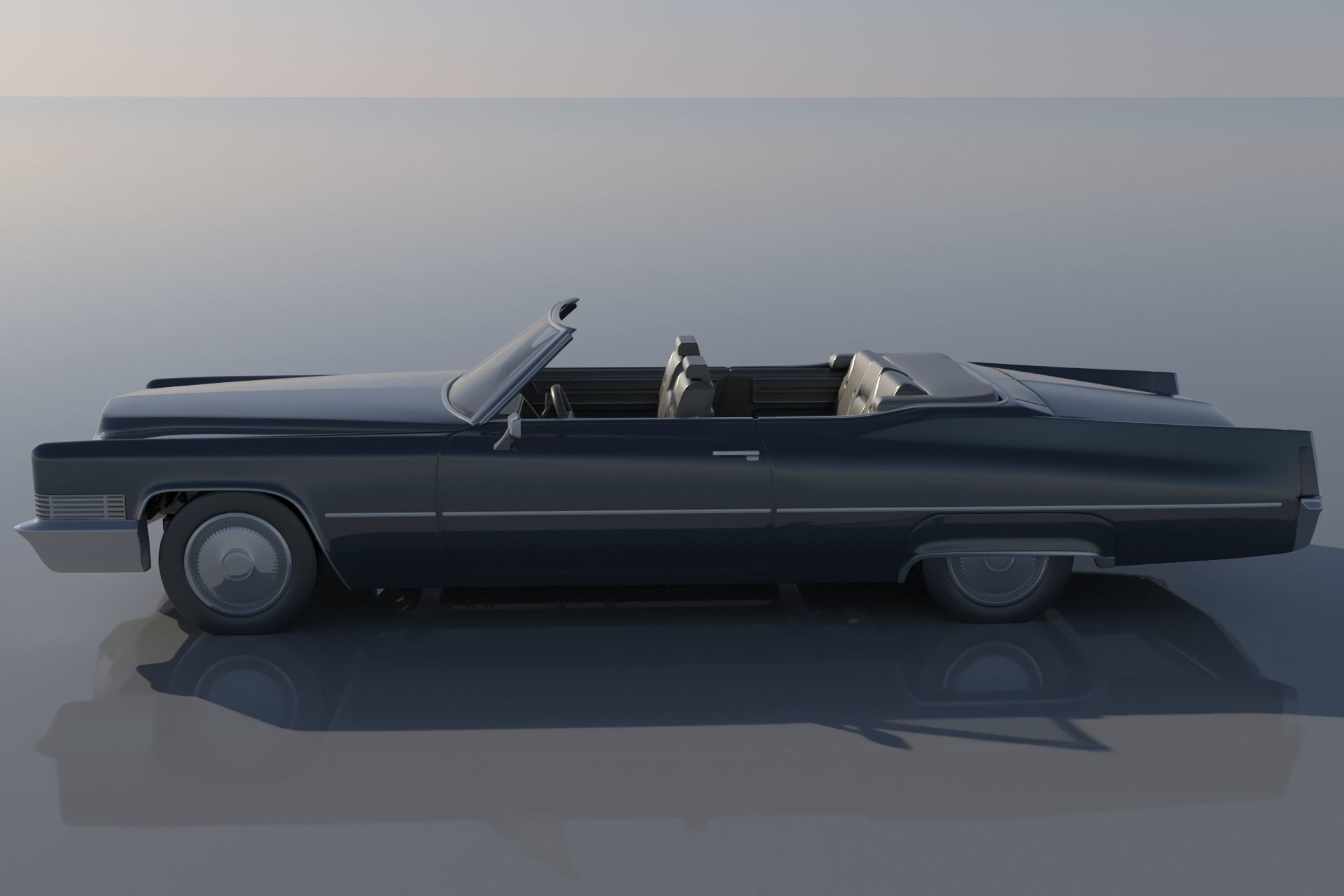 Cadillac Deville Convertible 1970 3D print model_1