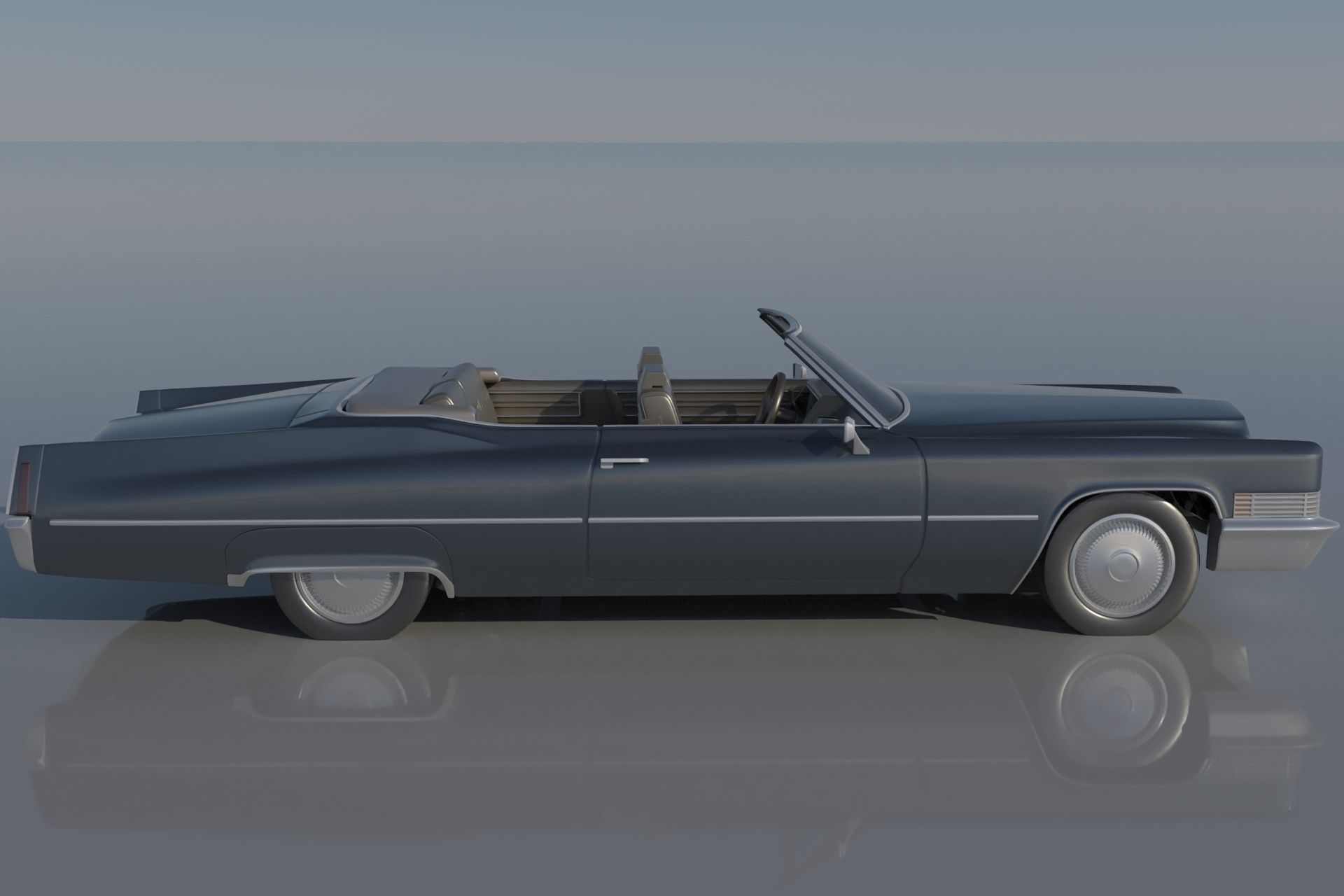 Cadillac Deville Convertible 1970 3D print model_5
