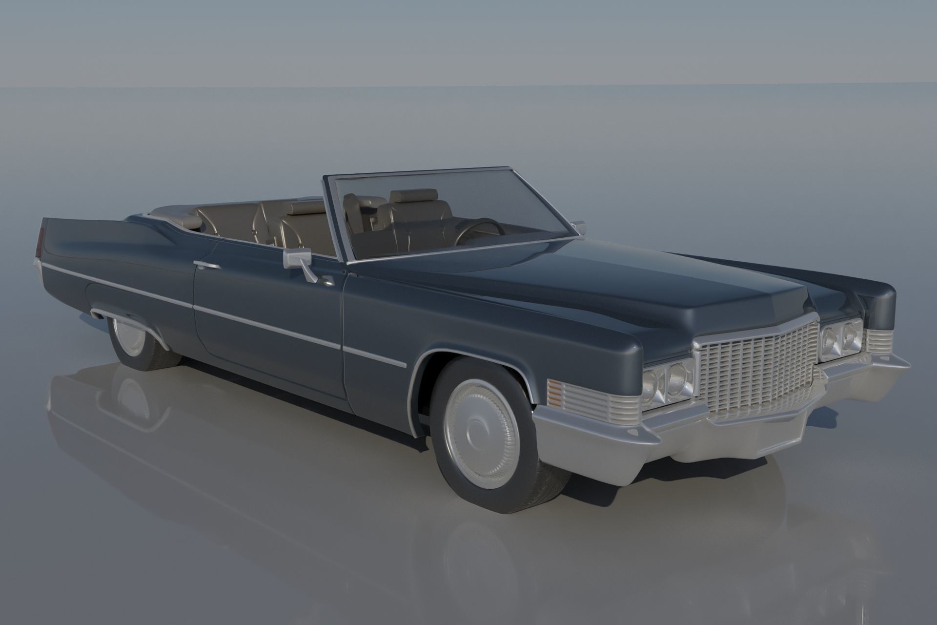 Cadillac Deville Convertible 1970 3D print model_6
