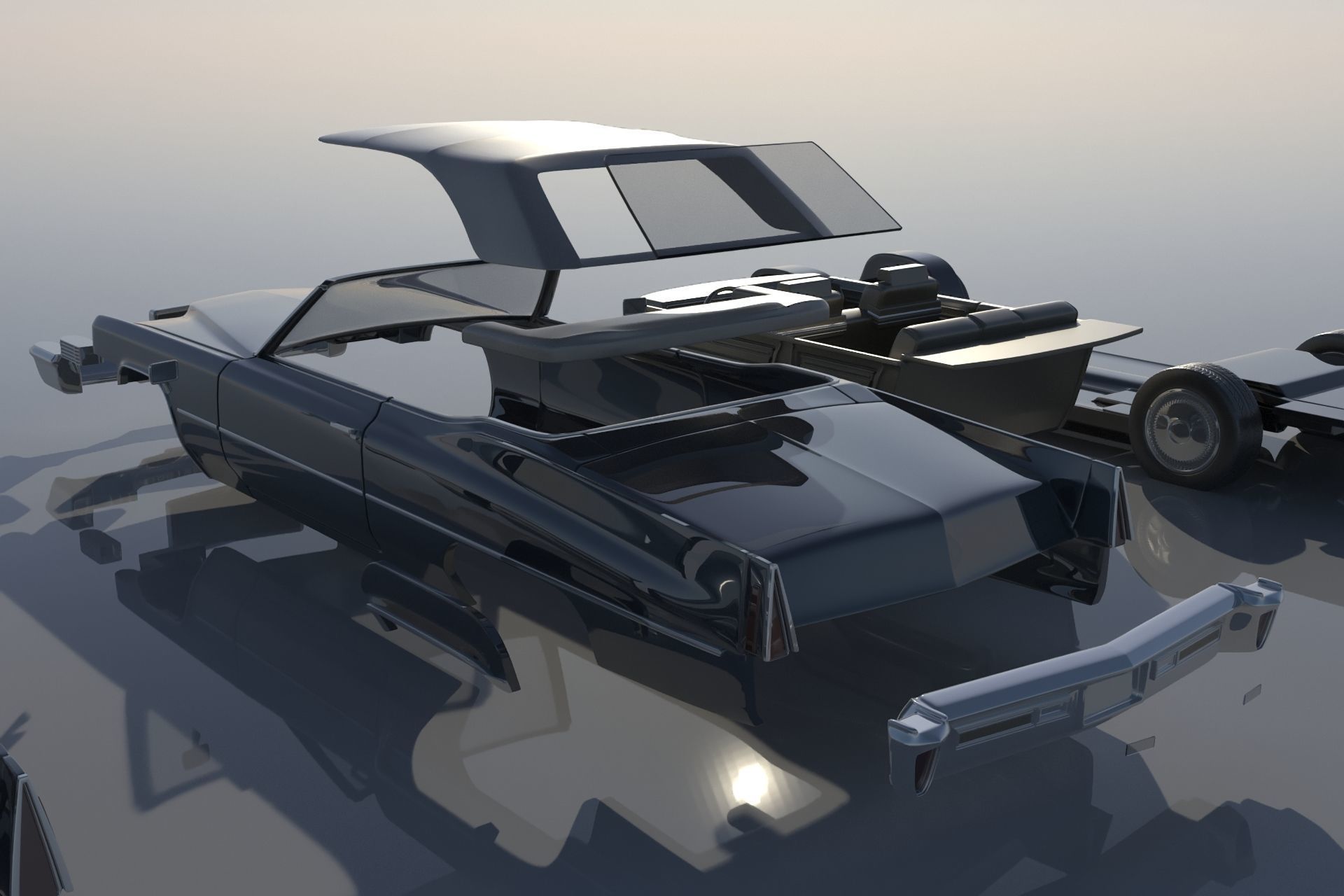 Cadillac Deville Convertible 1970 3D print model_19