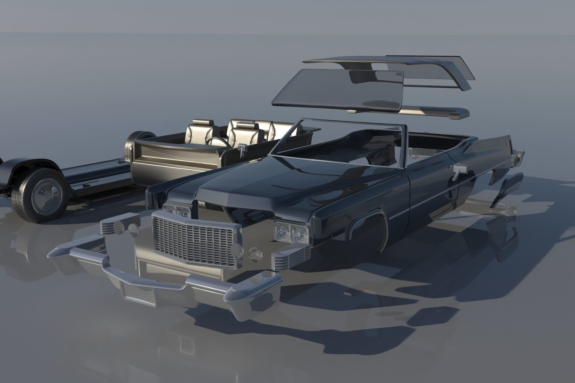 Cadillac Deville Convertible 1970 3D print model_20