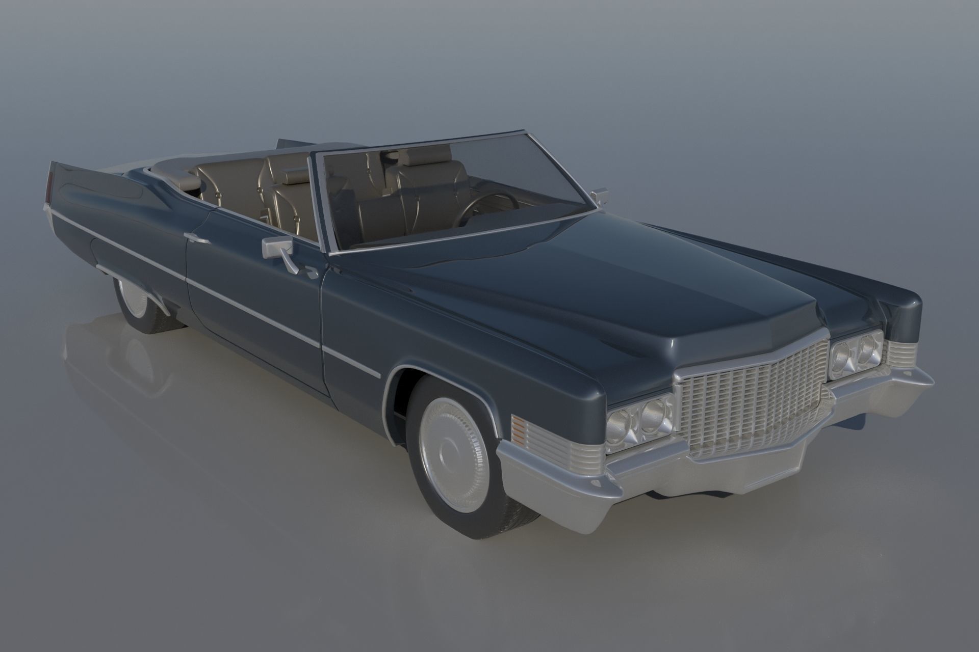 Cadillac Deville Convertible 1970 3D print model_11