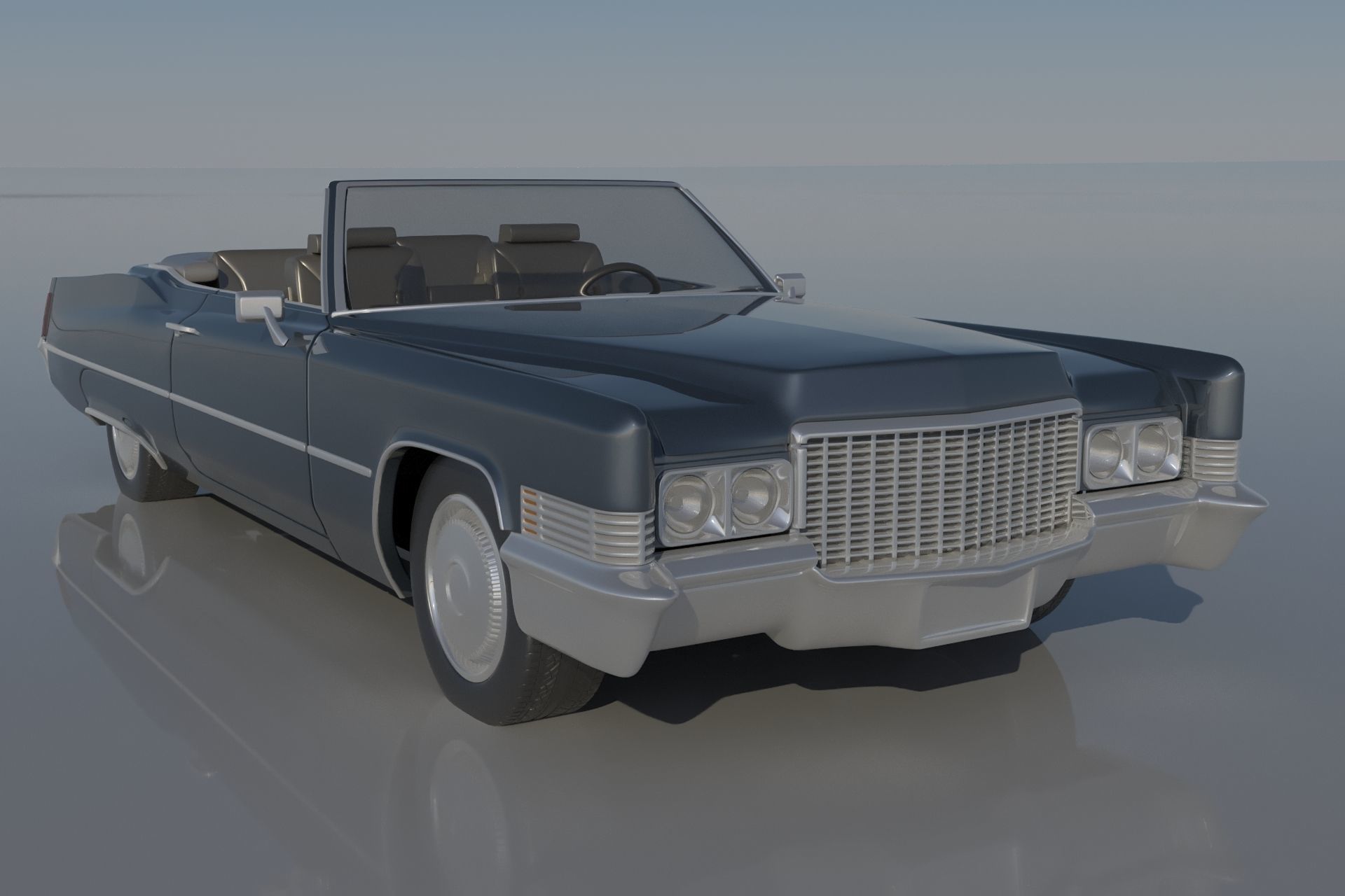 Cadillac Deville Convertible 1970 3D print model_7
