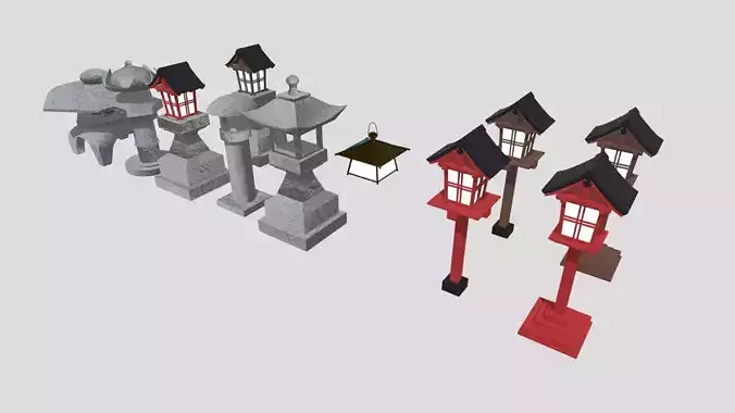 Tourou-Ancient Japanese lighting- 3D model