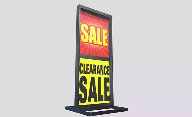 Mall Clearance Sale Sign 1 Low-poly 3D model