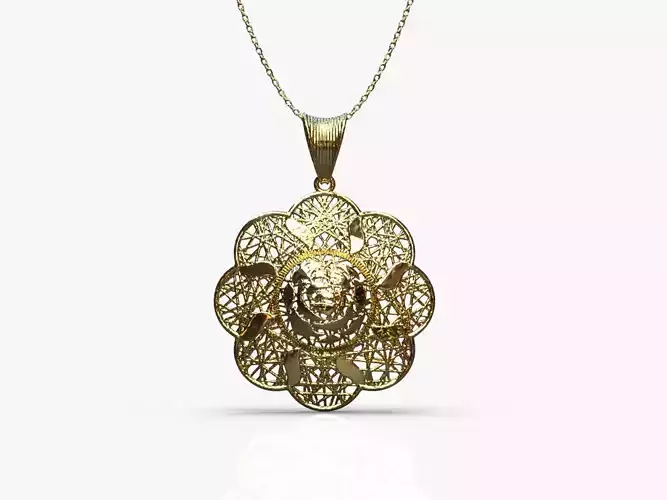 Pendant gold with intricate design
