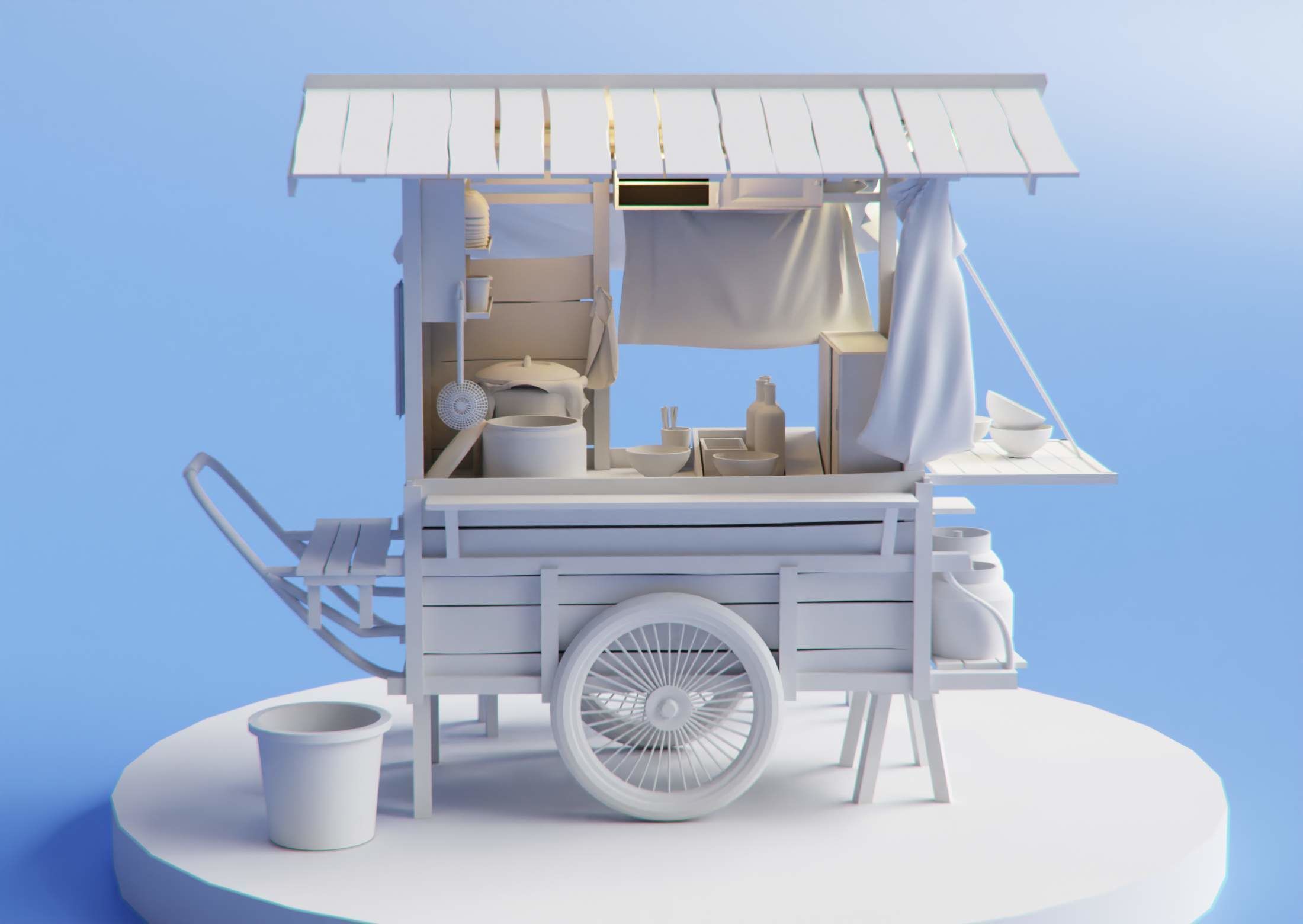 Japanese Ramen Stall Free 3D model_3