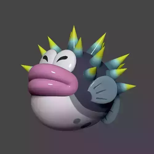 Porcupuffer Fish Mario 3D print model