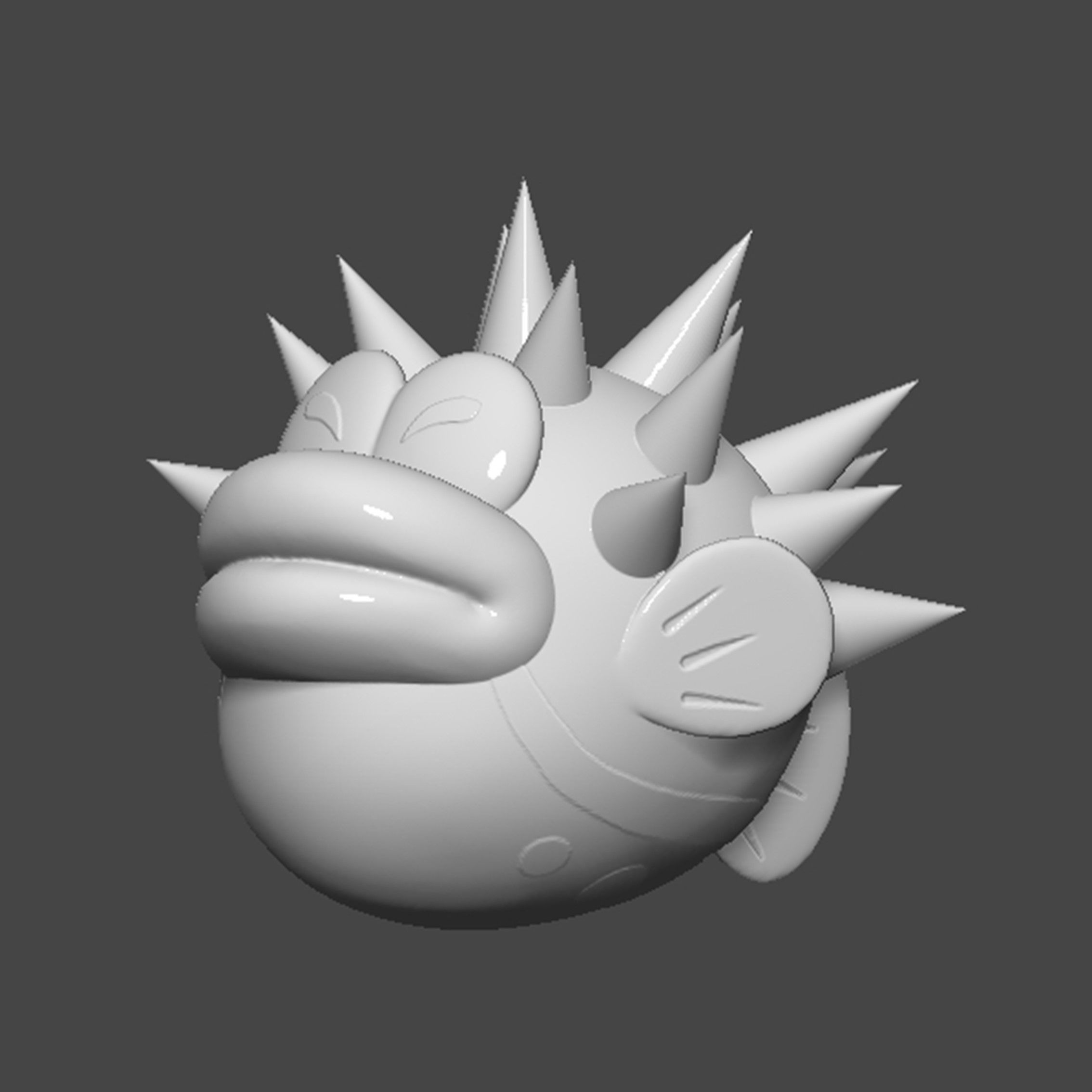 Porcupuffer Fish Mario 3D print model_1