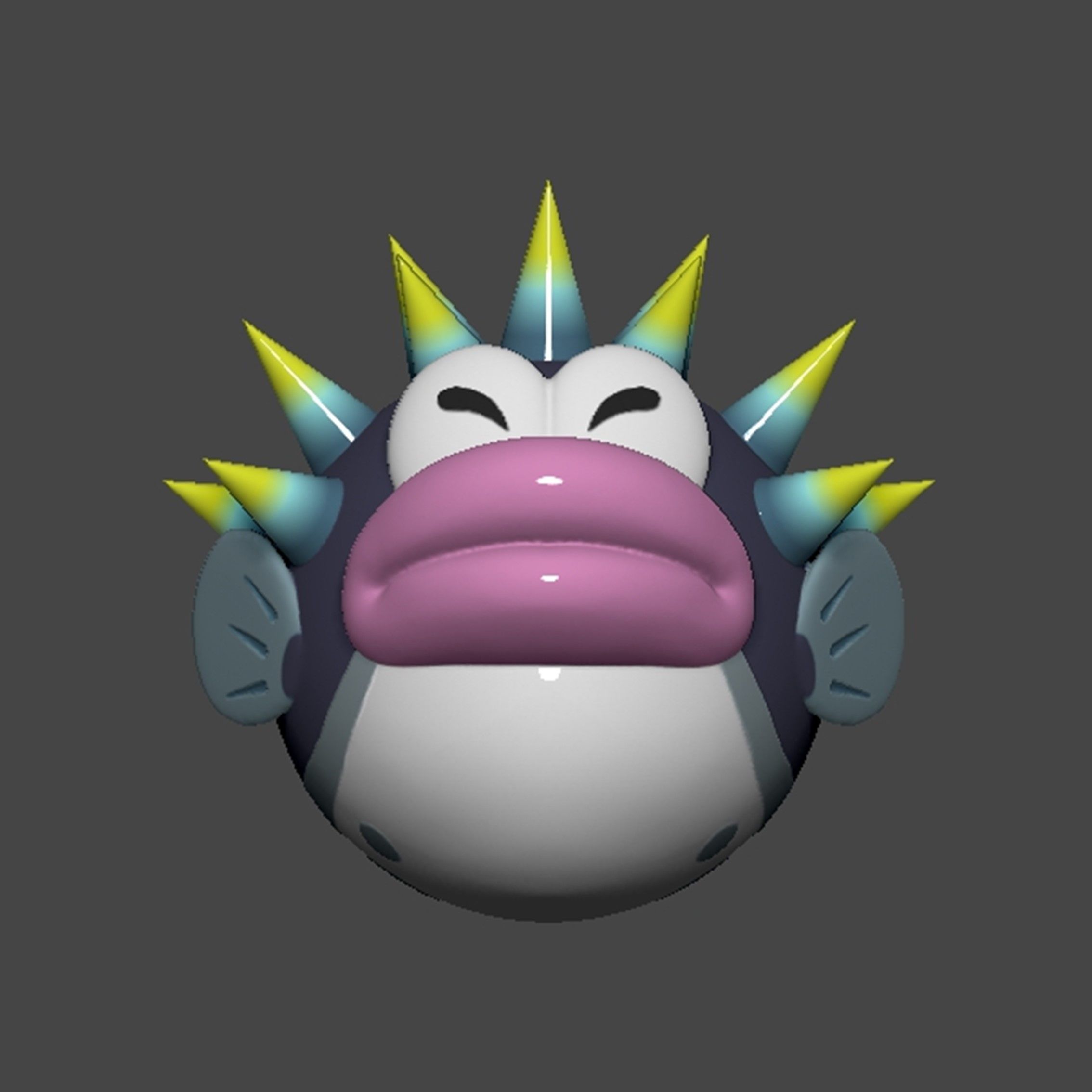 Porcupuffer Fish Mario 3D print model_2