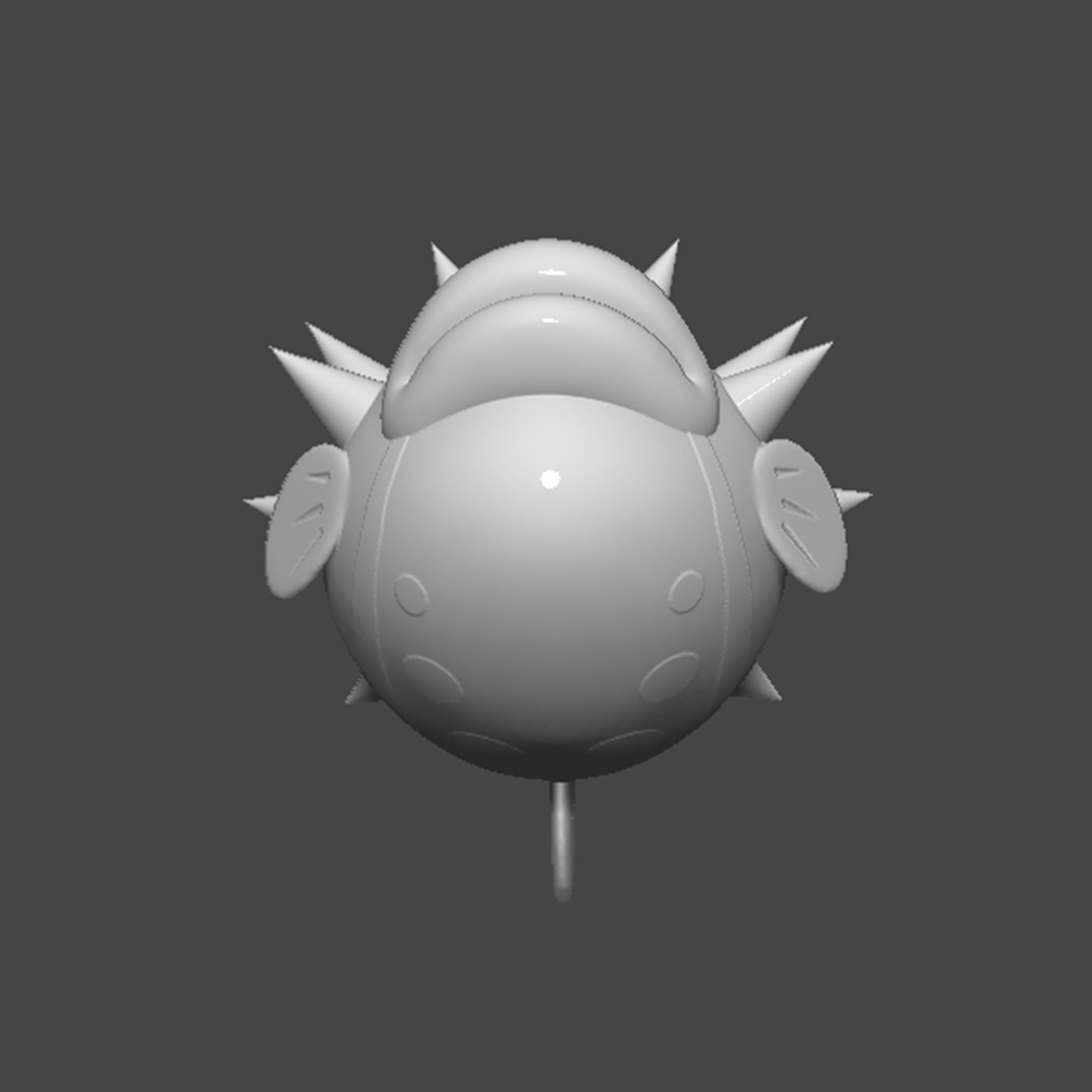 Porcupuffer Fish Mario 3D print model_15