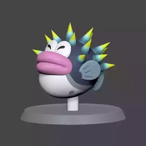Porcupuffer Fish Mario Based 3D print model