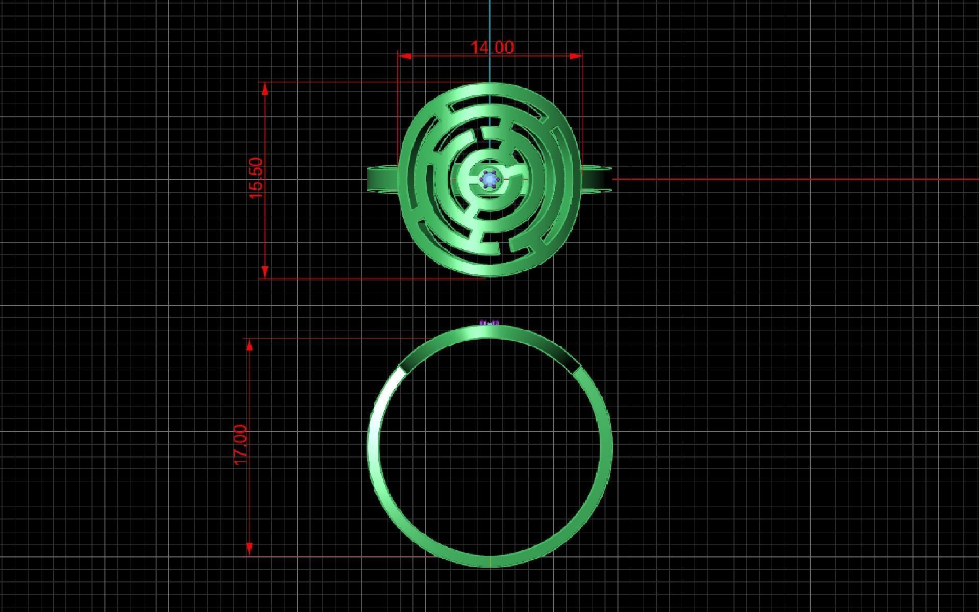 Ring   cercle maze for CNC or 3D print model 3D print model_11